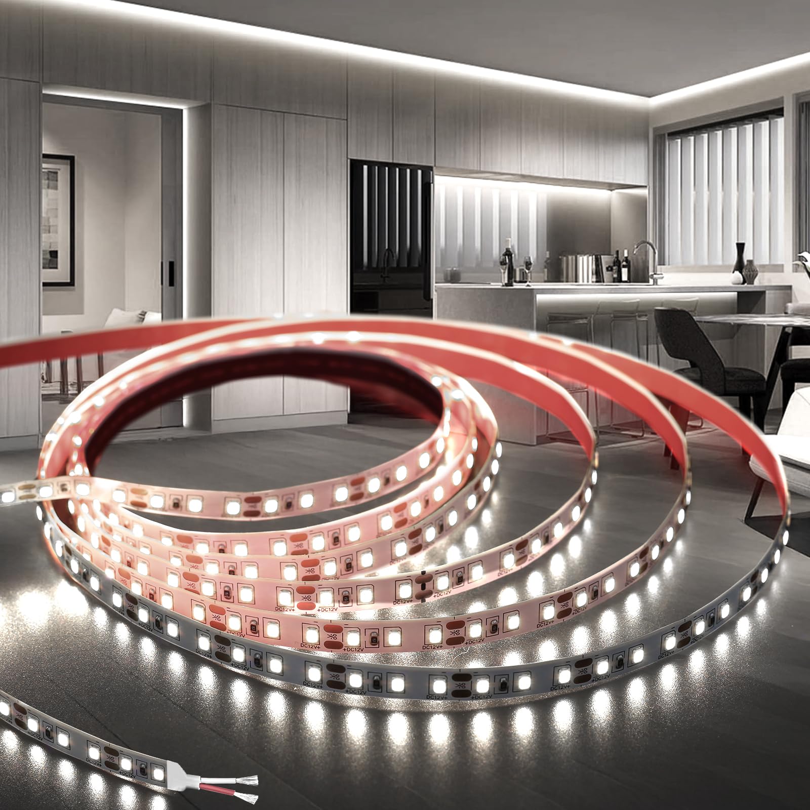 KSIBNW COB LED Streifen 10M(2x5M), Selbstklebend 12V LED Str