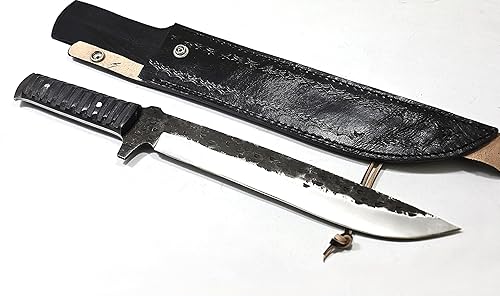 HFD 15" de alto acero al carbono, espada táctica machete con funda, estilo Gladius, hoja de supervivencia, estilo vikingos, mango de madera, katana