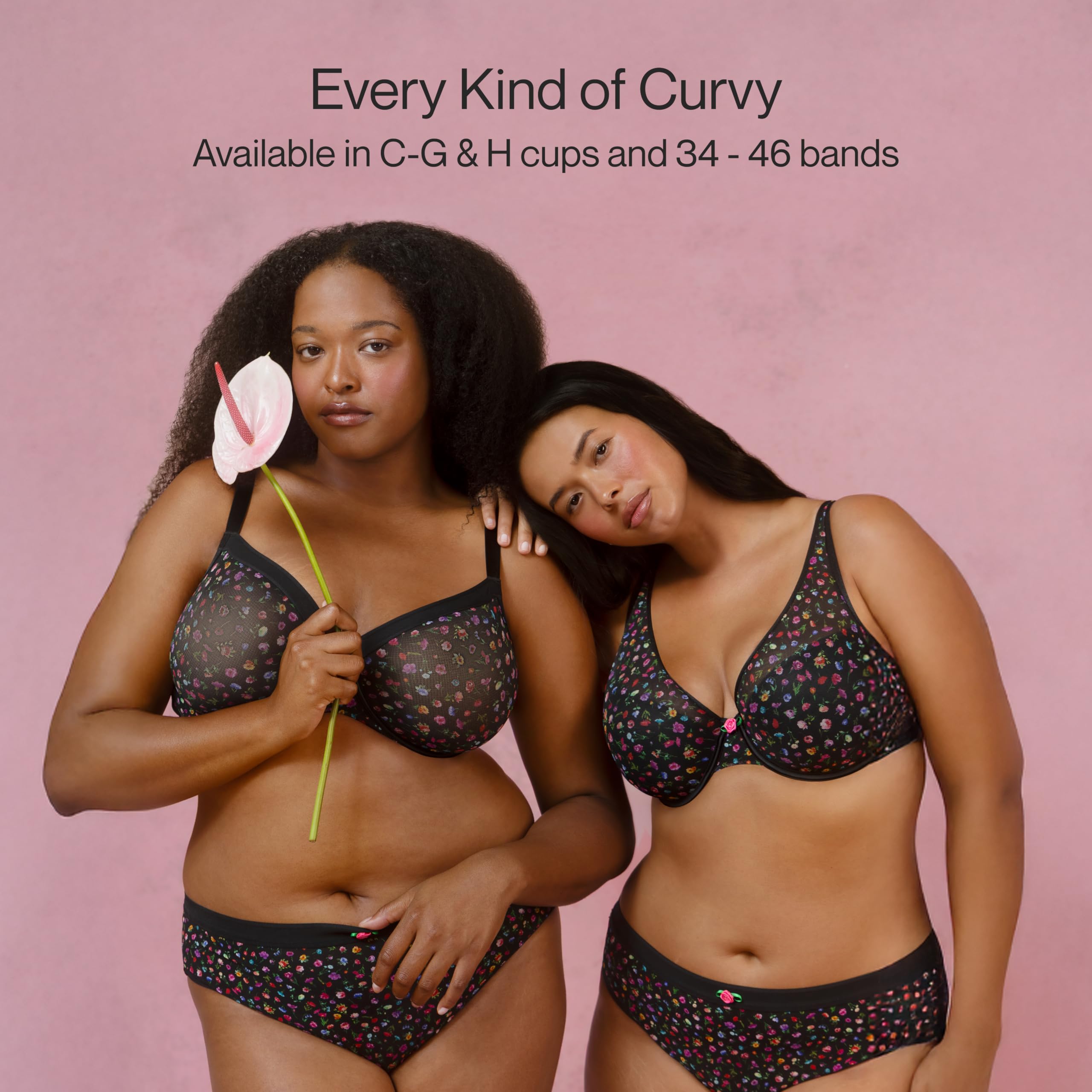 Curvy Couture Sheer Mesh Full-Coverage Unlined Underwire Bra Sujetador de Cobertura Completa Mujer