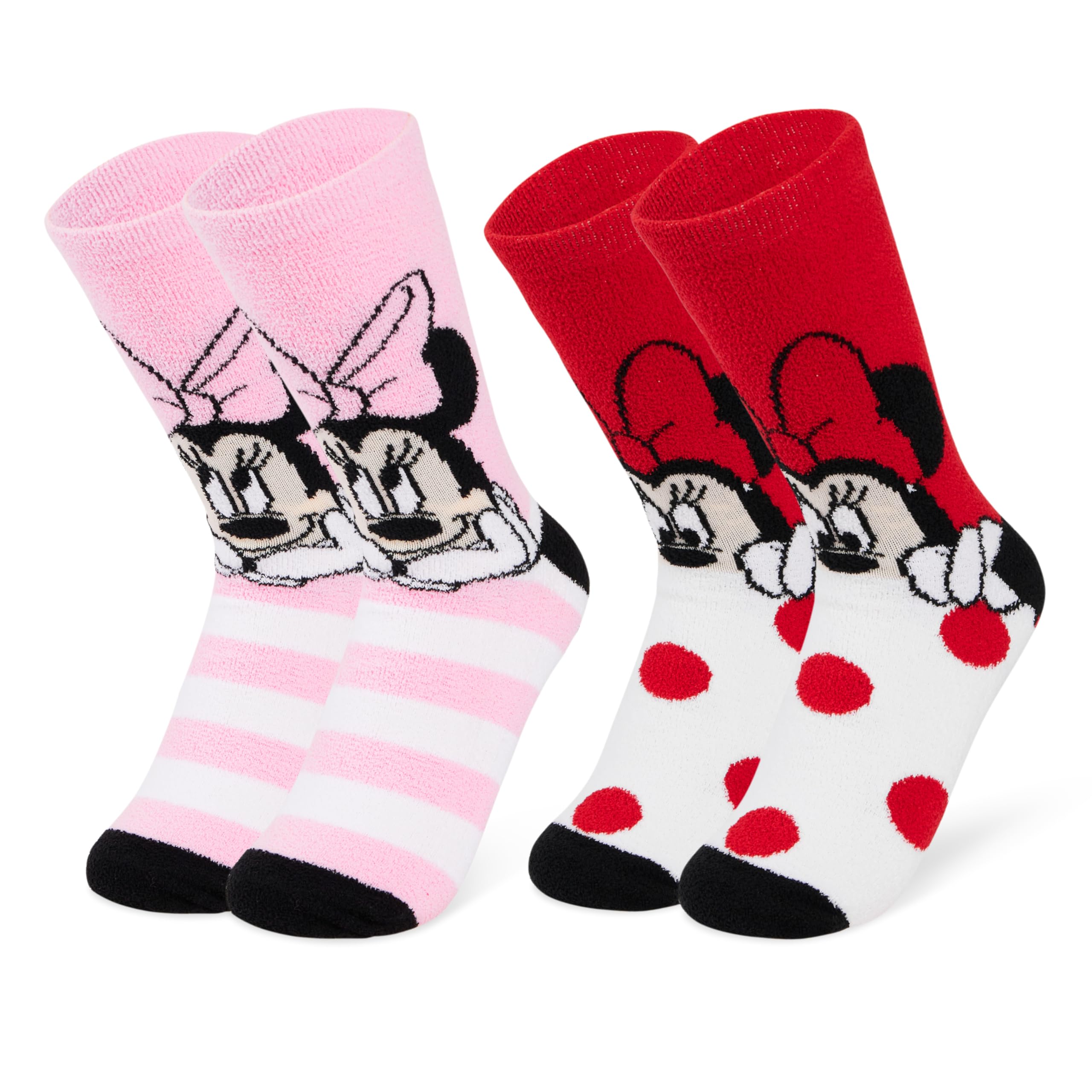 Disney Calze Donna a Pantofola - Set 2 Paia Calzini Antiscivolo Invernali Stitch Topolino Minnie Baby Yoda