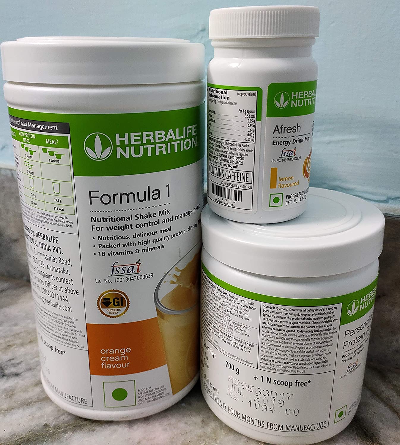 Herbalife Body Health Package | 500 gm Orange Cream Flavor mula-1 Nutritional Shake and 200 gm Personalized Protein Powder with 50 gm Lemon Afresh Energy Drink in pack of 3 (B089GR49GB) Amazon Price History, Amazon Price Tracker