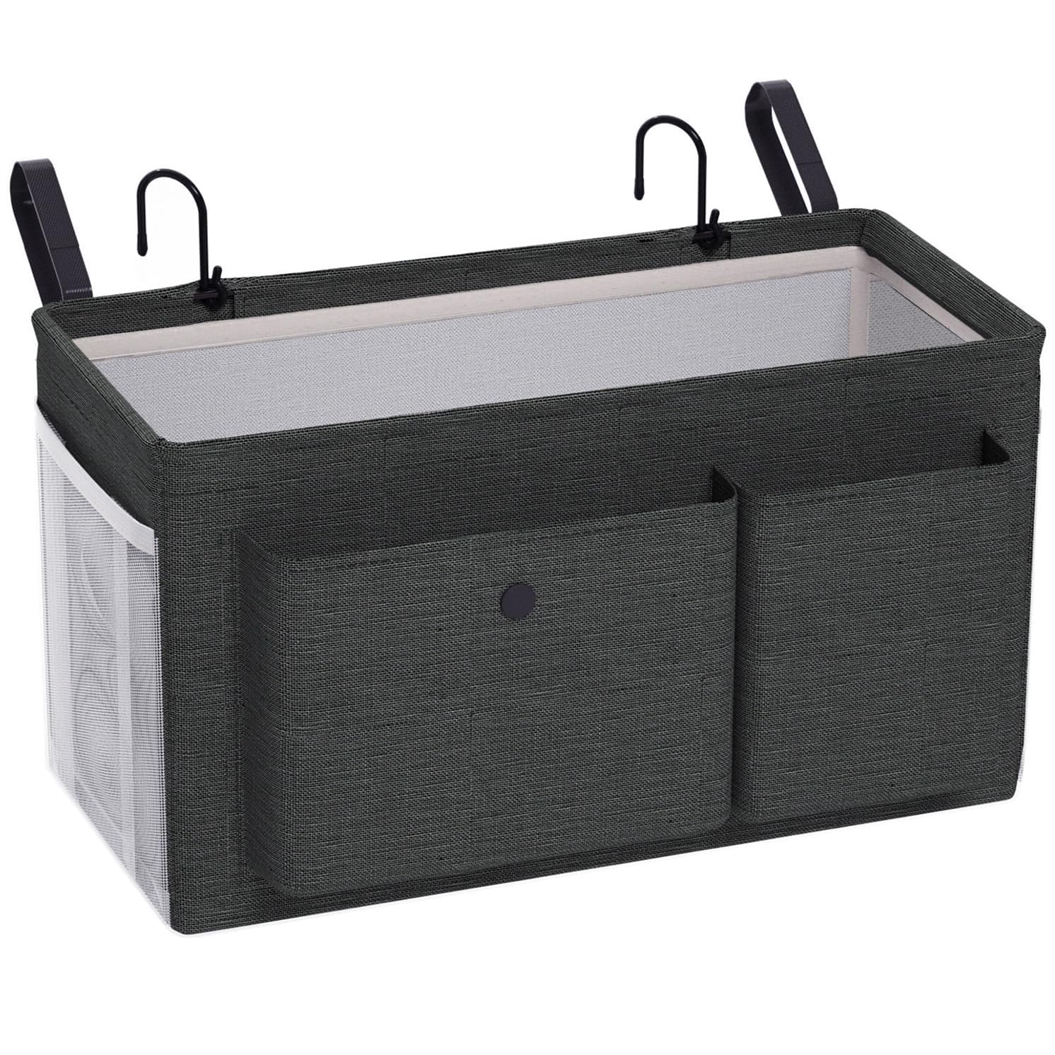 Edudif New Black Bedside Caddy Bedside Storage Hanging Organizer For Bunk Dorm Bed Rail