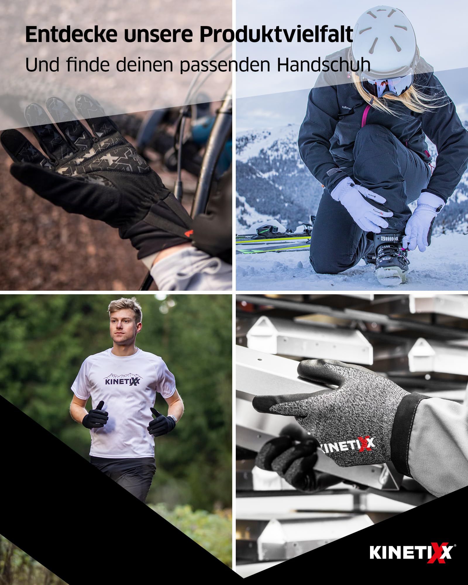 KinetiXx X-Beam Einsatzhandschuh Schwarz - Handschuhe Outdoor - Militär Ausrüstung - Abriebfest - 1 Paar