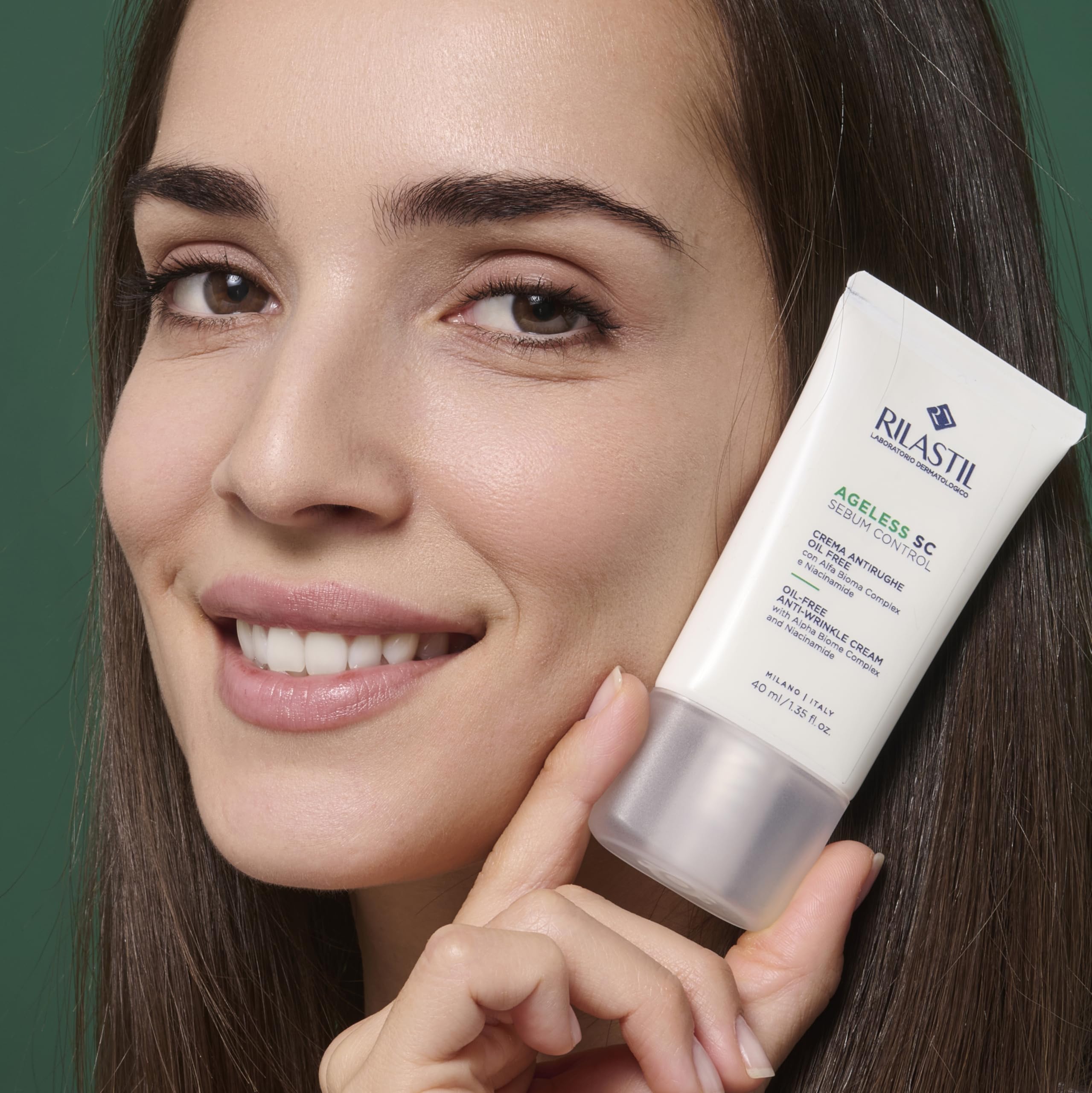 Rilastil Ageless SC Sebum Control, Crema antirughe oil free levigante e idratante con Alfa Bioma Complex e Niacinamide, 40 ml