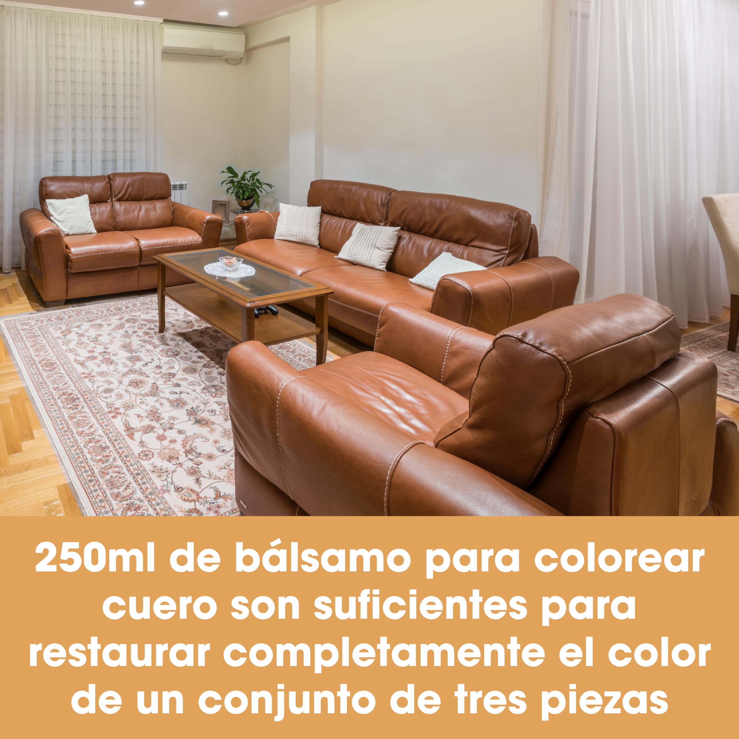 Furniture Clinic Bálsamo Recolorante para Cuero - Restaurador Color Cuero Muebles, Sofá Desgastado, Automóviles (Marrón Oscuro)