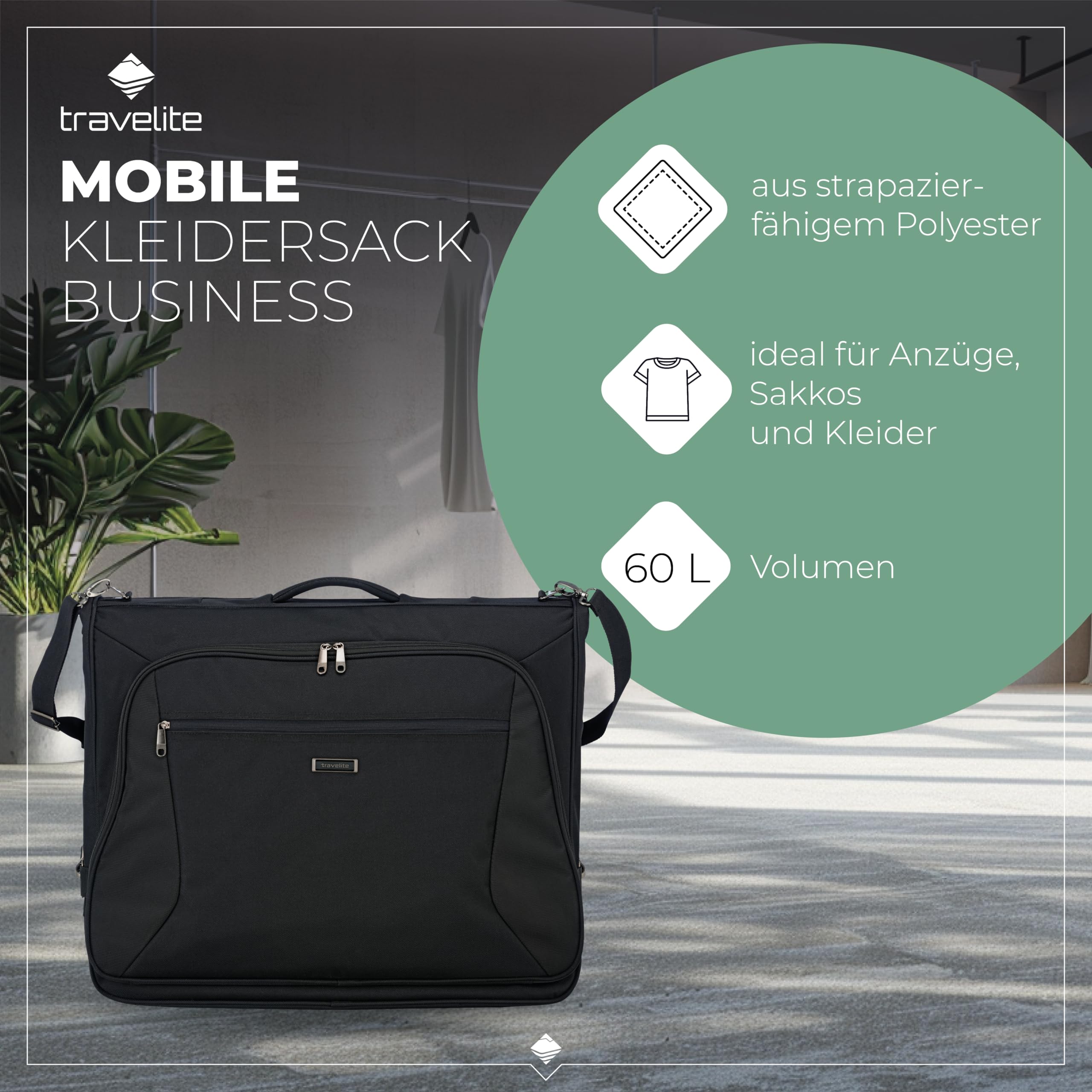 Travelite Kleidersack Anzugtasche, schwarz