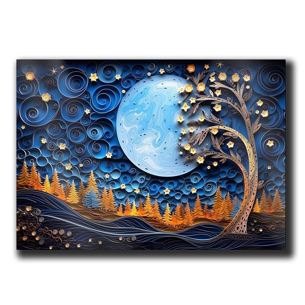 Amazon.com: Print Scenery of starry sky sparkling with bright moon paper quilling style, Nature Art, Botanical Wall Art, Nature poster Print, Living Room Decor, Wall Art : Home & Kitchen amazon-com-print-scenery-of-starry-sky-sparkling-with-bright-moon-paper-quilling-style-nature-art-botanical-wall-art-nature-poster-print-living-room-decor-wall-art-home-kitchen