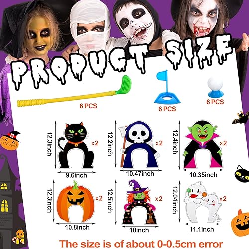 Miniatura 2 de Juego de 42 piezas de mini golf de Halloween, pelotas de golf de plástico para mini golf, juego de golf para interiores y exteriores, juguetes de