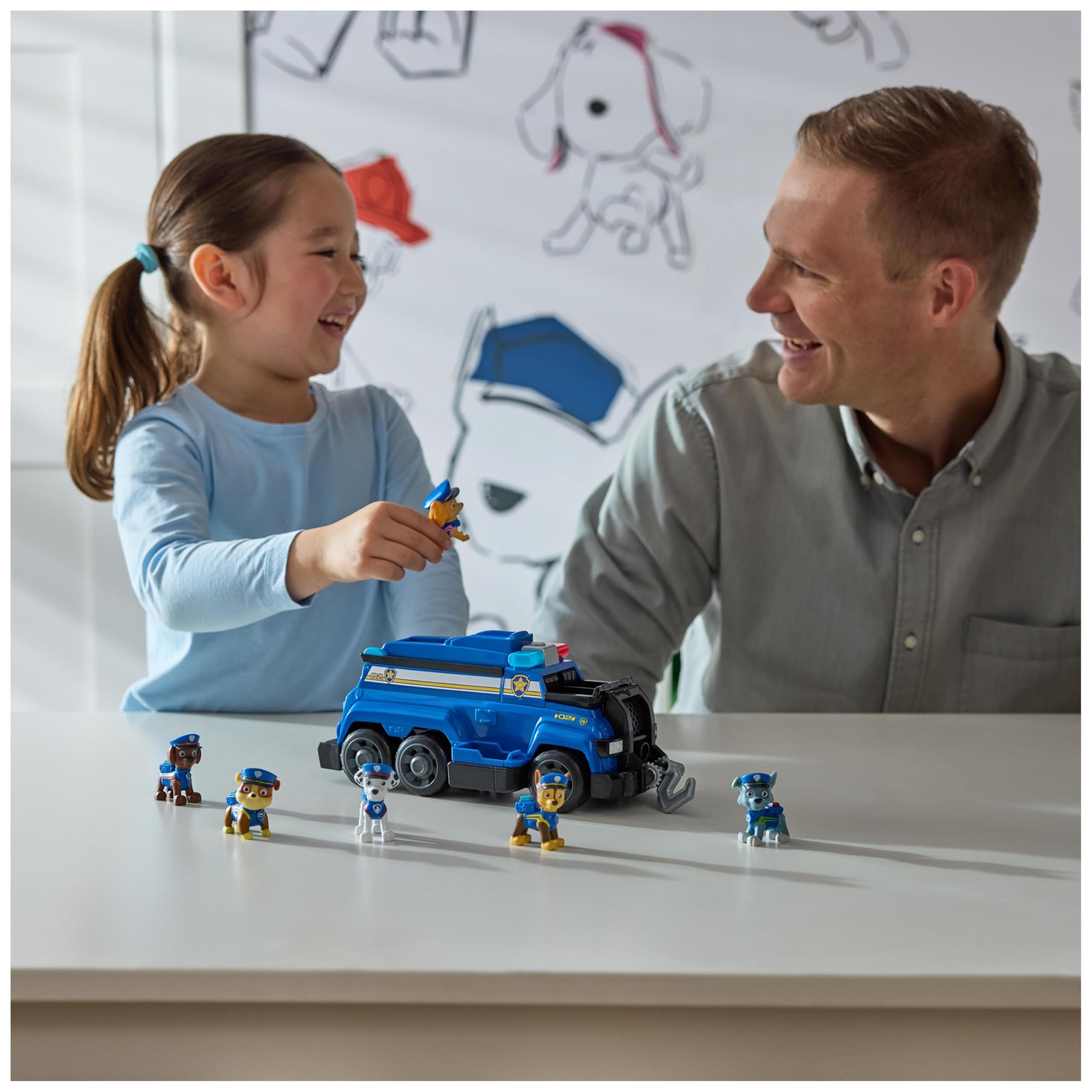 Paw Patrol - Pat Patrouille - Camion Équipe Chase Marcus Stella Ruben Rocky Zuma - Voiture Figurine À Collectionner - Pat Patrouille Jouet - Voiture Enfant - Jouet Enfant 3 Ans et +