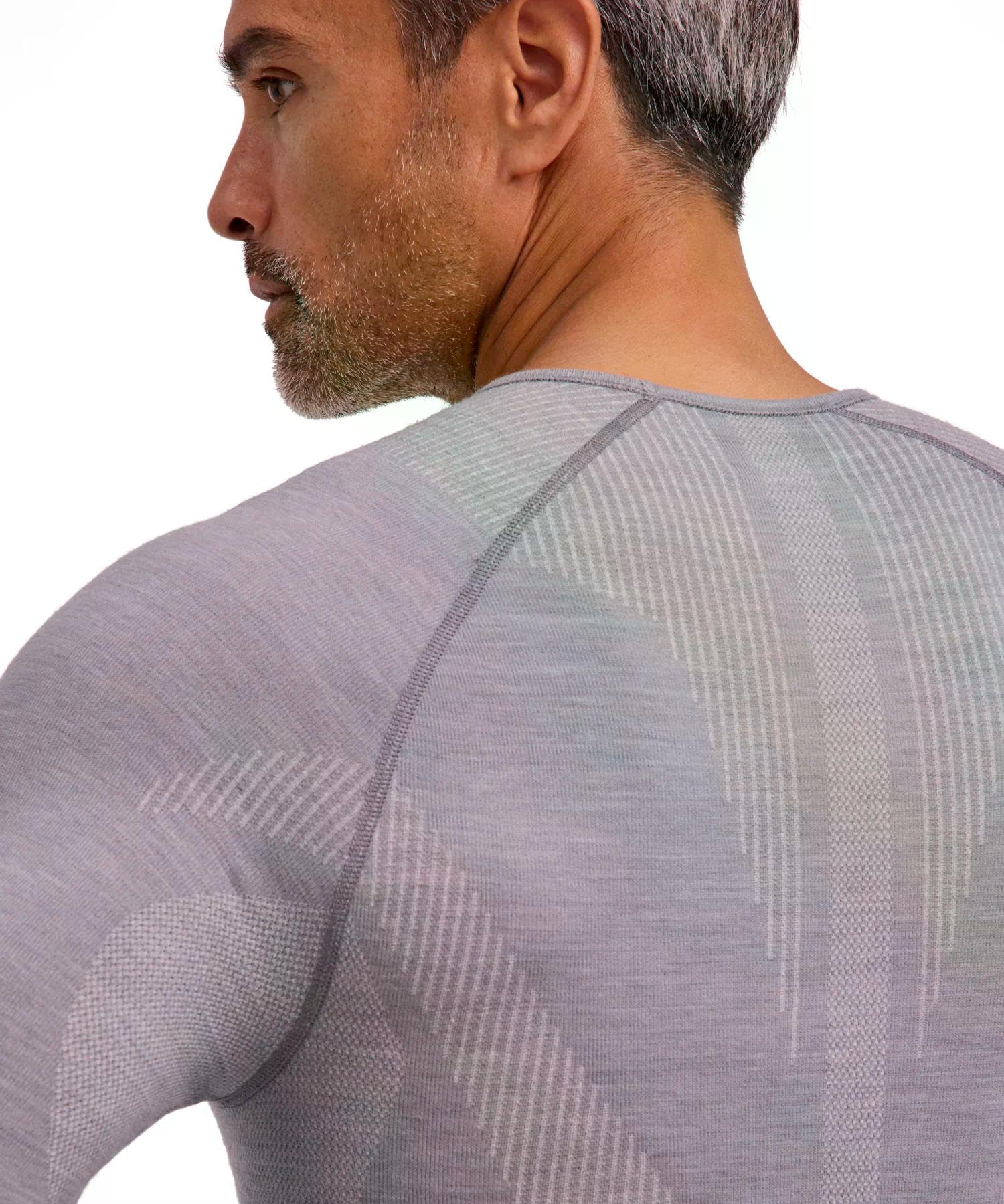 FALKE Mężczyźni Warstwa podstawowa (góra) Wool-Tech Round Neck M L/s Sh wełna materiał funkcjonalny szybkoschnące ciepłe 1 Sztuka, Szary Grey-Heather 3757, XXL