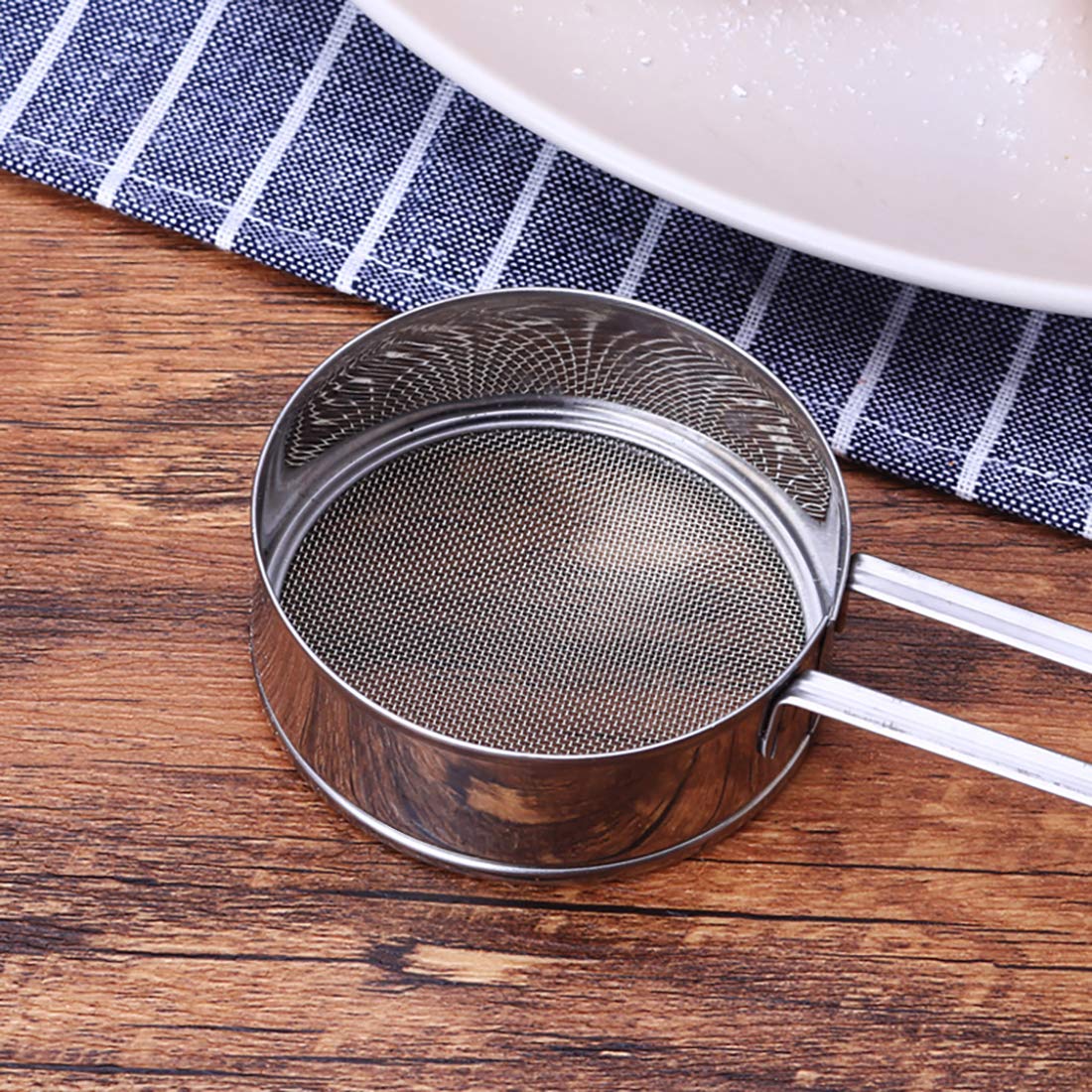 Goeielewe Stainless Steel Strainer with Long Handle, Flour Sieve Mini Small Flour Sifter Drainer for Baking, Powder, Sugar and Coffee Pastas Tea Strainer - Diameter 2.5 Inch - Image 8