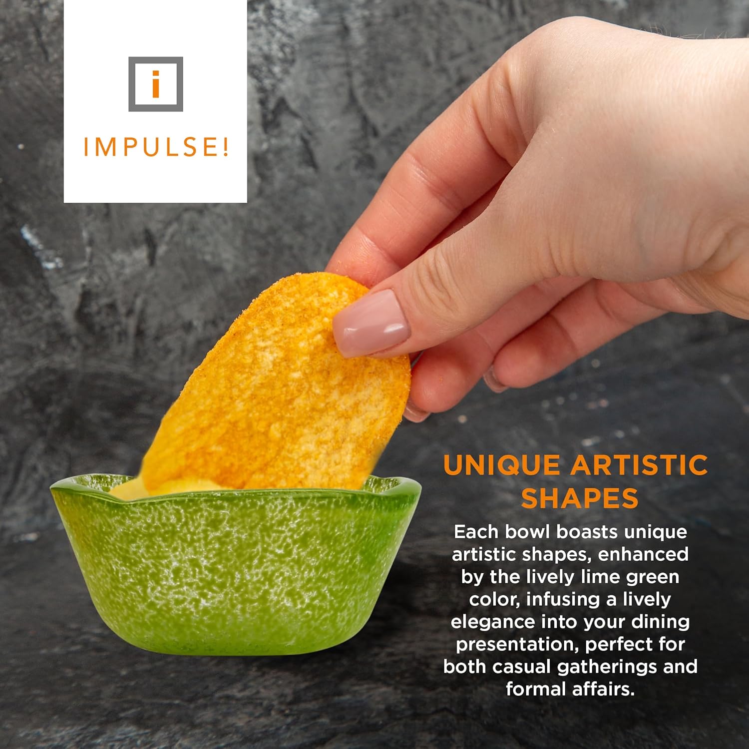 IMPULSE! Mini Small Splendido 2 oz. Glass Bowl (Lime) Set of 4 -Perfect for Serving, Food Prep, Condiments, Crafts, and Decor! Versatile and Stylish- 2.5" D X 1.2" H