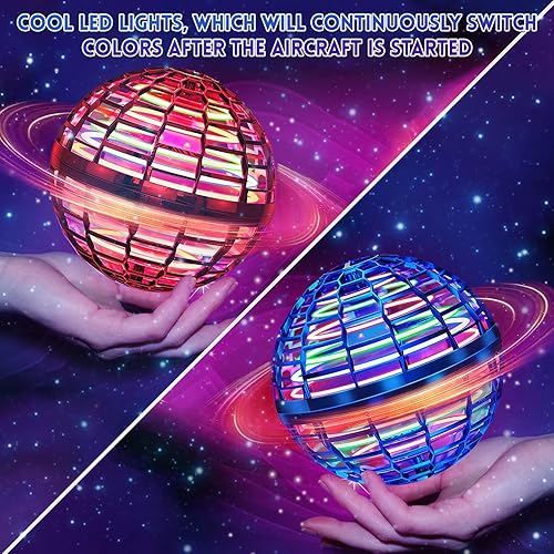 Miniatura 8 de Bola de orbe voladora para niños de 6, 7, 8, 9, 10 y 12 años en adelante, bola giratoria mágica voladora iluminada, para interiores y exteriores,