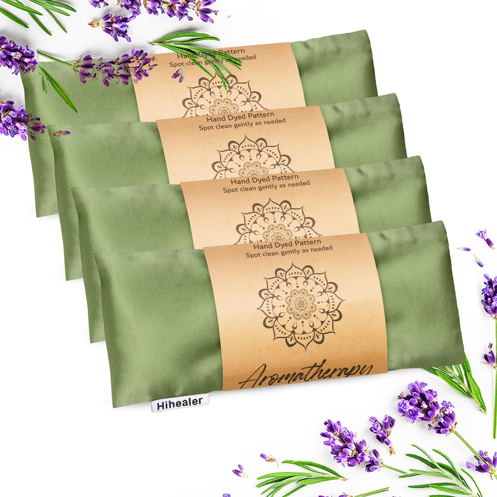 Hihealer Almohada de ojos de lavanda, máscara de ojos con peso para dormir, alivio del dolor de cabeza, presión sinusal, aromaterapia, compresa de ojos con calor húmedo, accesorios de meditación,