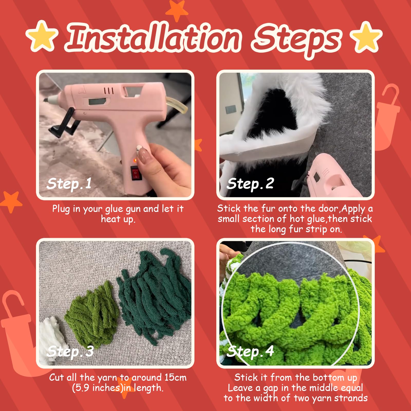 DIY Christmas Tree Cat Bed with Materials,Christmas Pet Tree House Package, DIY Felt Xmas Cave - Image 4