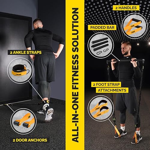 Miniatura 2 de Tube Resistance Bands for Working Out Men and Women - Exercise Bands Resistance Bands Set, Resistance Band Bar, Handles, Ankle Straps, Foot Straps