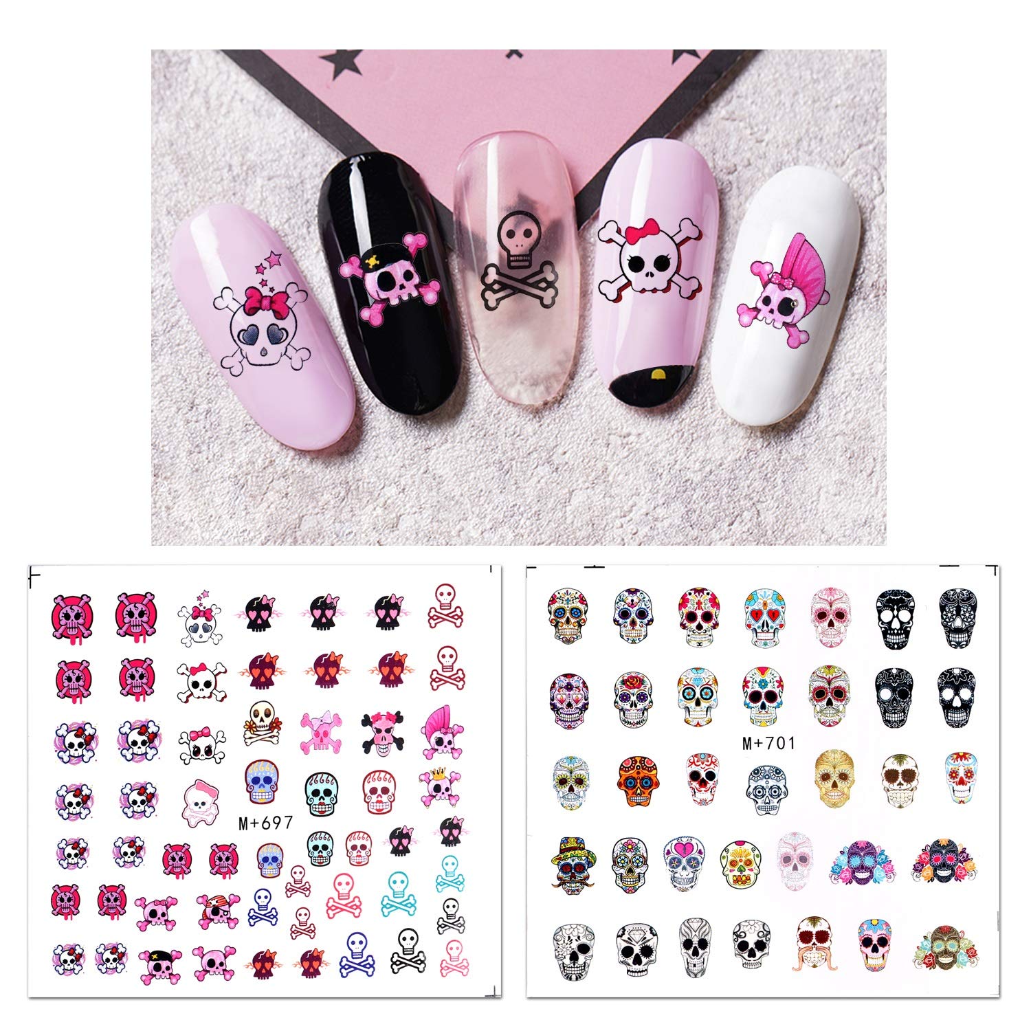 48 Blatt Halloween Nagelsticker – Selbstklebend, Wasserfest, Für Künstliche Und Echte Nägel