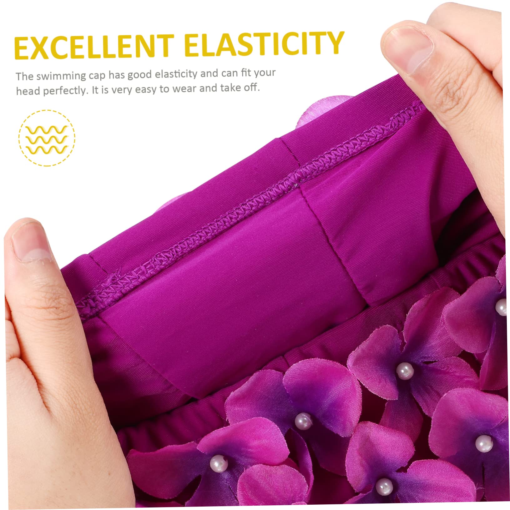 BESPORTBLE 6pièces Bonnet De Natation Fleurs Élastique pour Femmes Casquettes De Bain Réutilisables Chapeaux De Natation Confortables pour Cheveux Et Courts