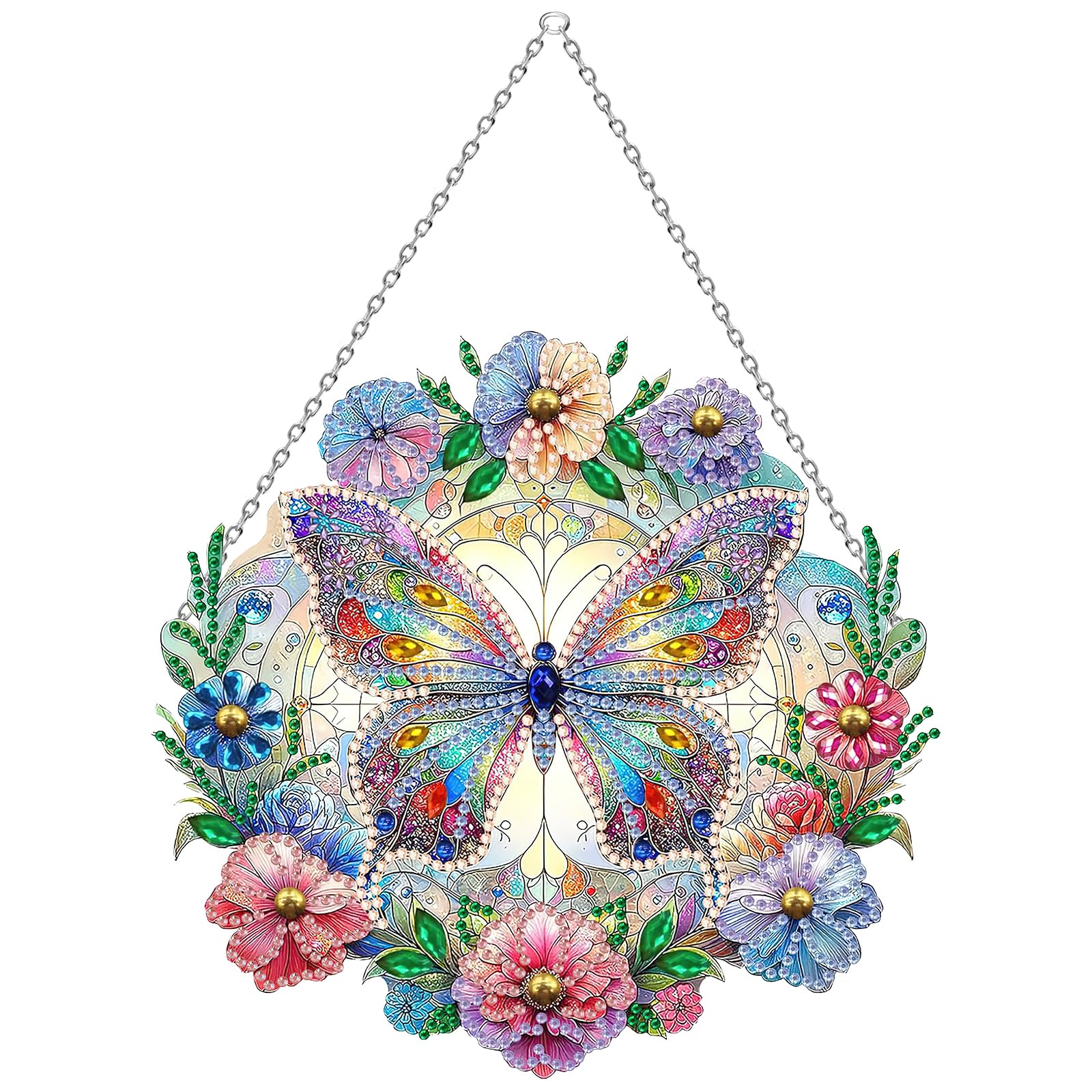 RICUVED Kit Diamond Painting Pendente Farfalla – Pittura Diamanti 5D Fai Da Te Con Catena E Strumenti – Arte Cristallo - 3