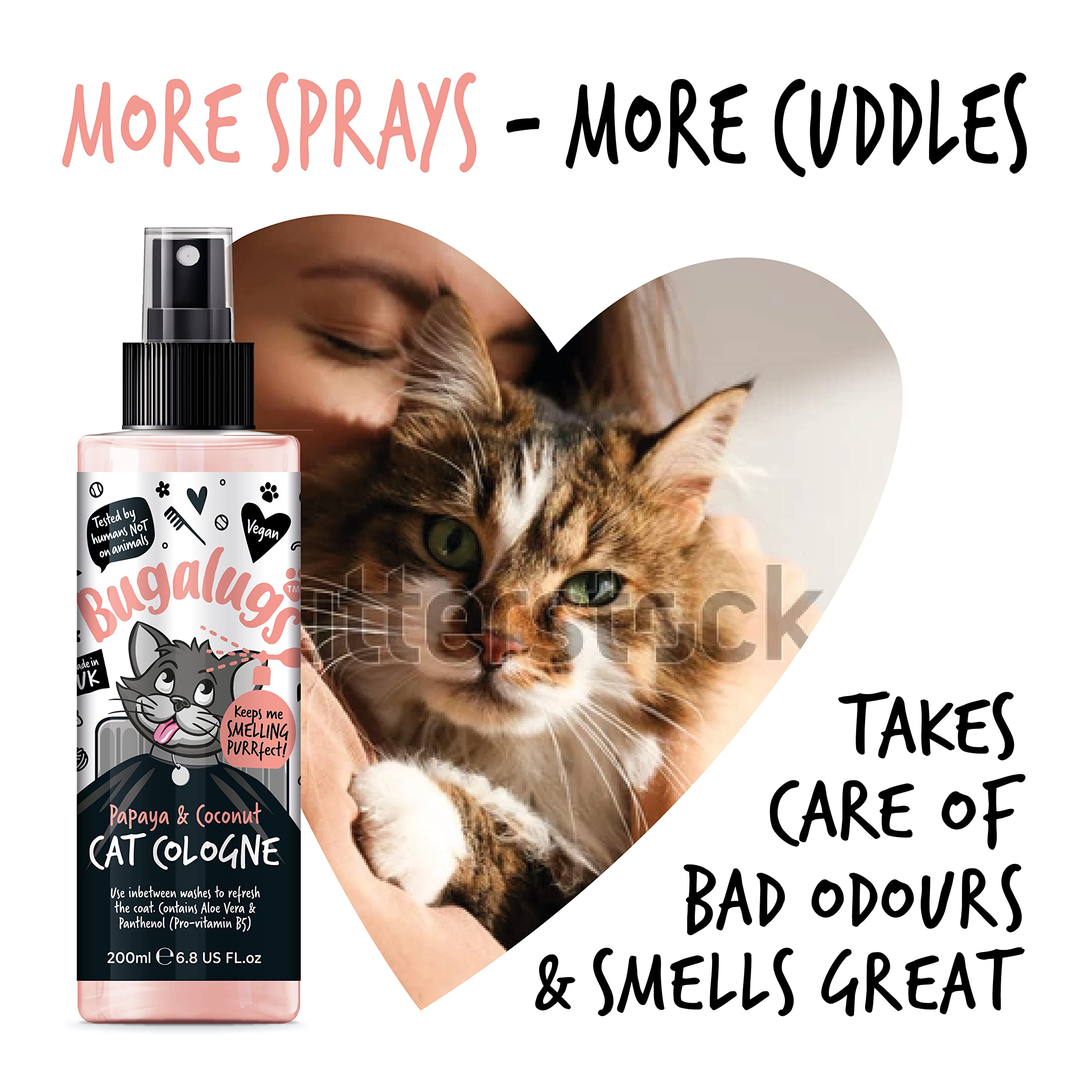 Bugalugs Katzenparfüm Papaya Kokosnuss Deo für Katzen Vegan Pro-Vitamin B5