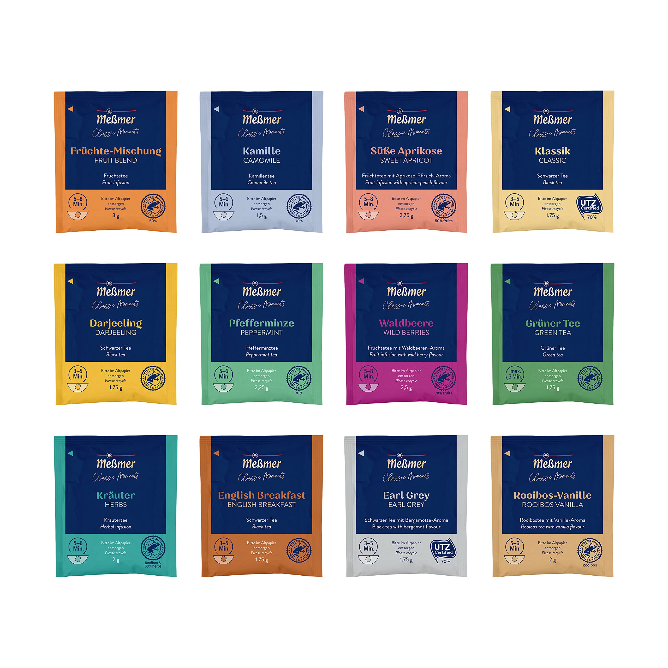 Meßmer Collection Box | 12 der beliebtesten Meßmer Teesorten in 180 Teebeuteln | Jetzt mit hochwertiger Banderole | das perfekte Tee Geschenk | Kräutertee, Schwarzer Tee, Grüner Tee, Früchtetee