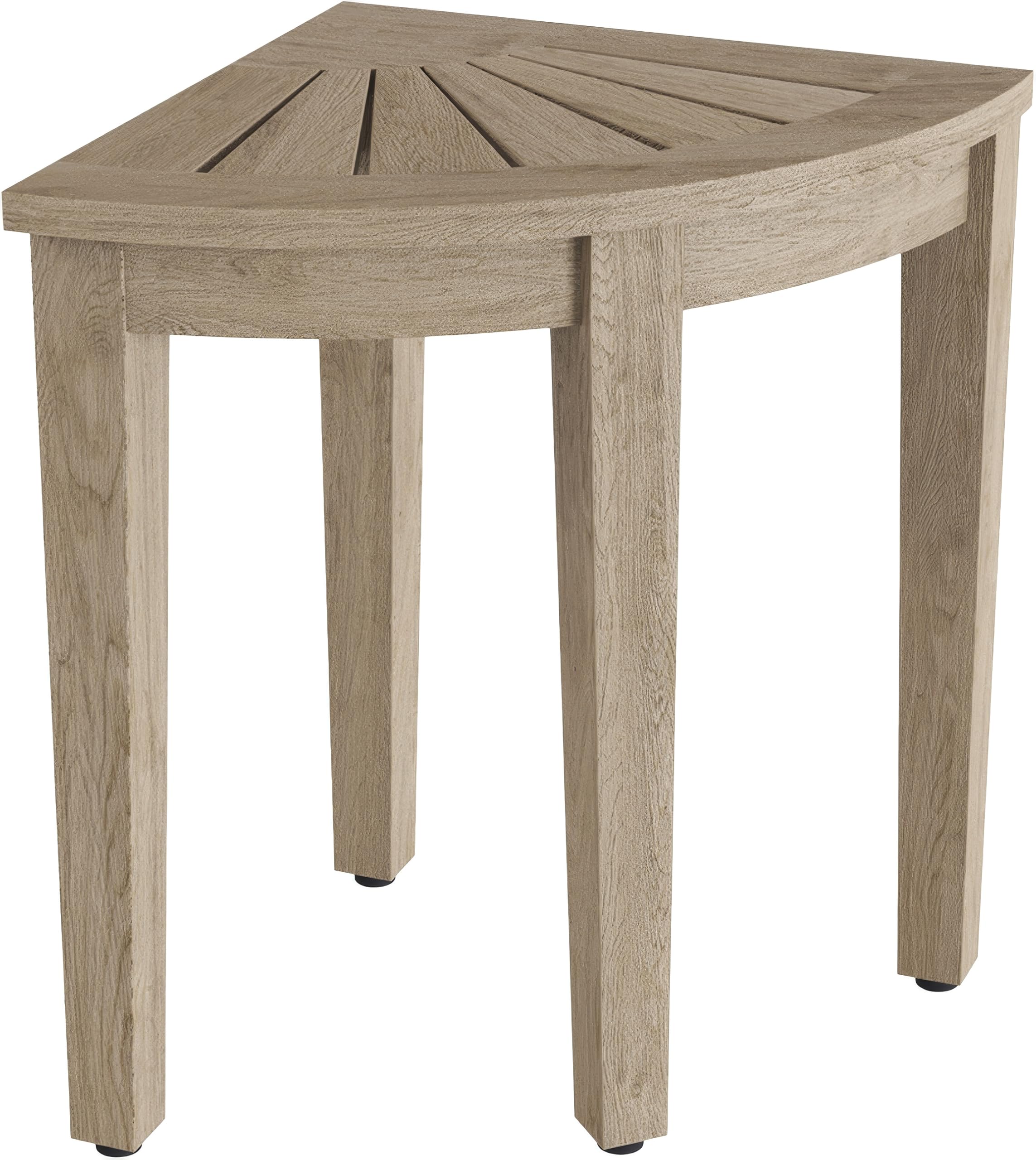 15.5" Kai Mist-Shield Corner Teak Shower Bench with Elevated Height