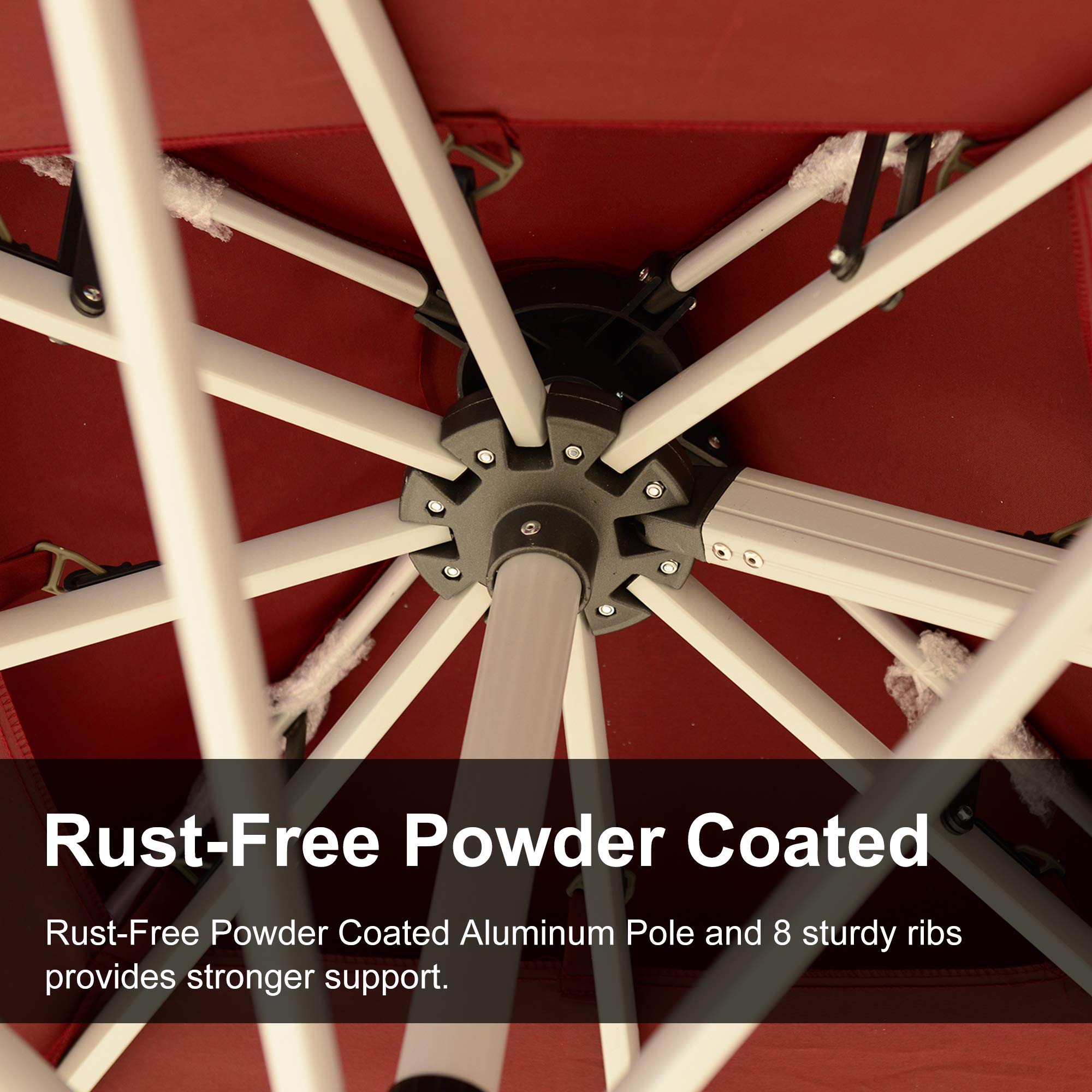 Amazon Com Purple Leaf 12 Feet Double Top Round Deluxe Patio Umbrella Offset Hanging Umbrella Outdoor Market Umbrella Garden Umbrella Terra Garden Outdoor