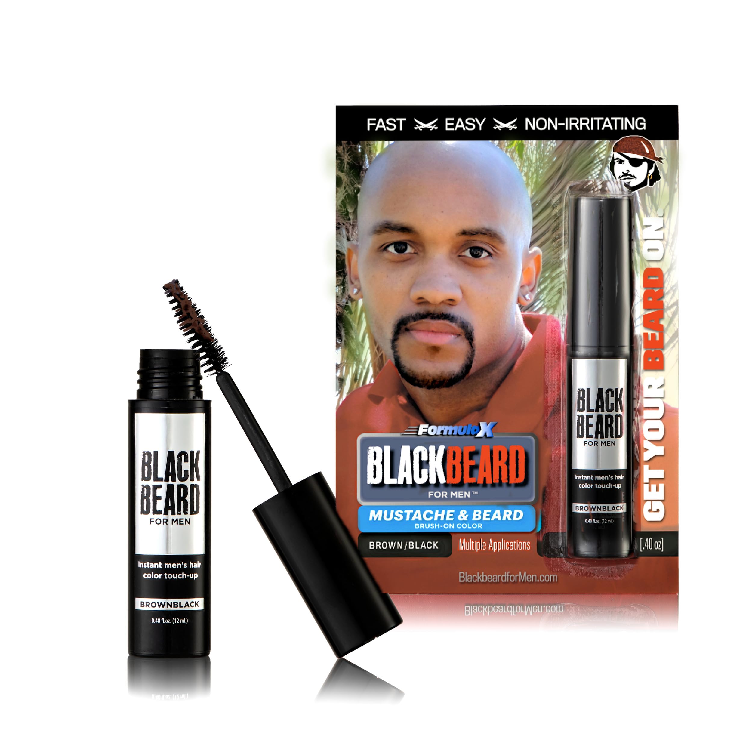 BLACKBEARD FOR MENFormula X - Instant Brush-on Beard & Mustache Color - 1-pack (Brownblack) by Blackbeard for Men