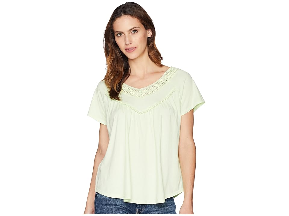 

Mod-o-doc Supreme Jersey Crochet Trim Tee (Honeydew) Women's T Shirt