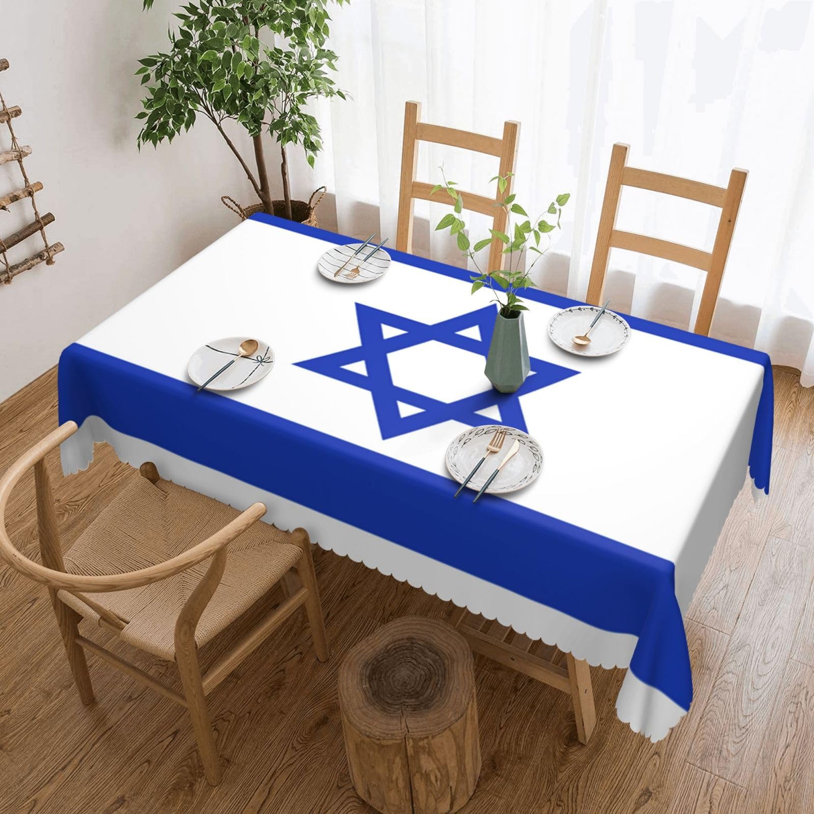 SMAZDFXX Israel Israeli Flags 54 x 72in Table Cloth,Polyester Rectangle Tablecloth for Kitchen Dining