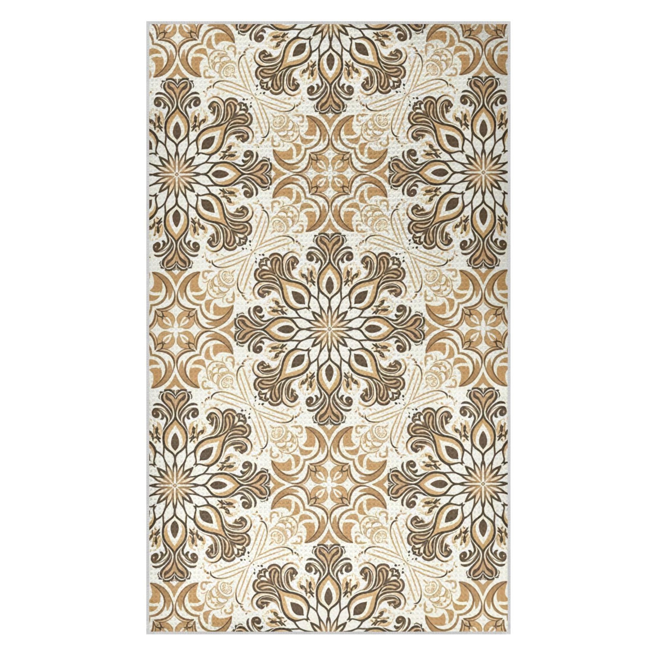 Kutsu Floral Mandala Waffle Weave Kitchen Towels Absorbent Quick Drying Dish Towels for Kitchen, Decorative Tea Towel, 18x30 in