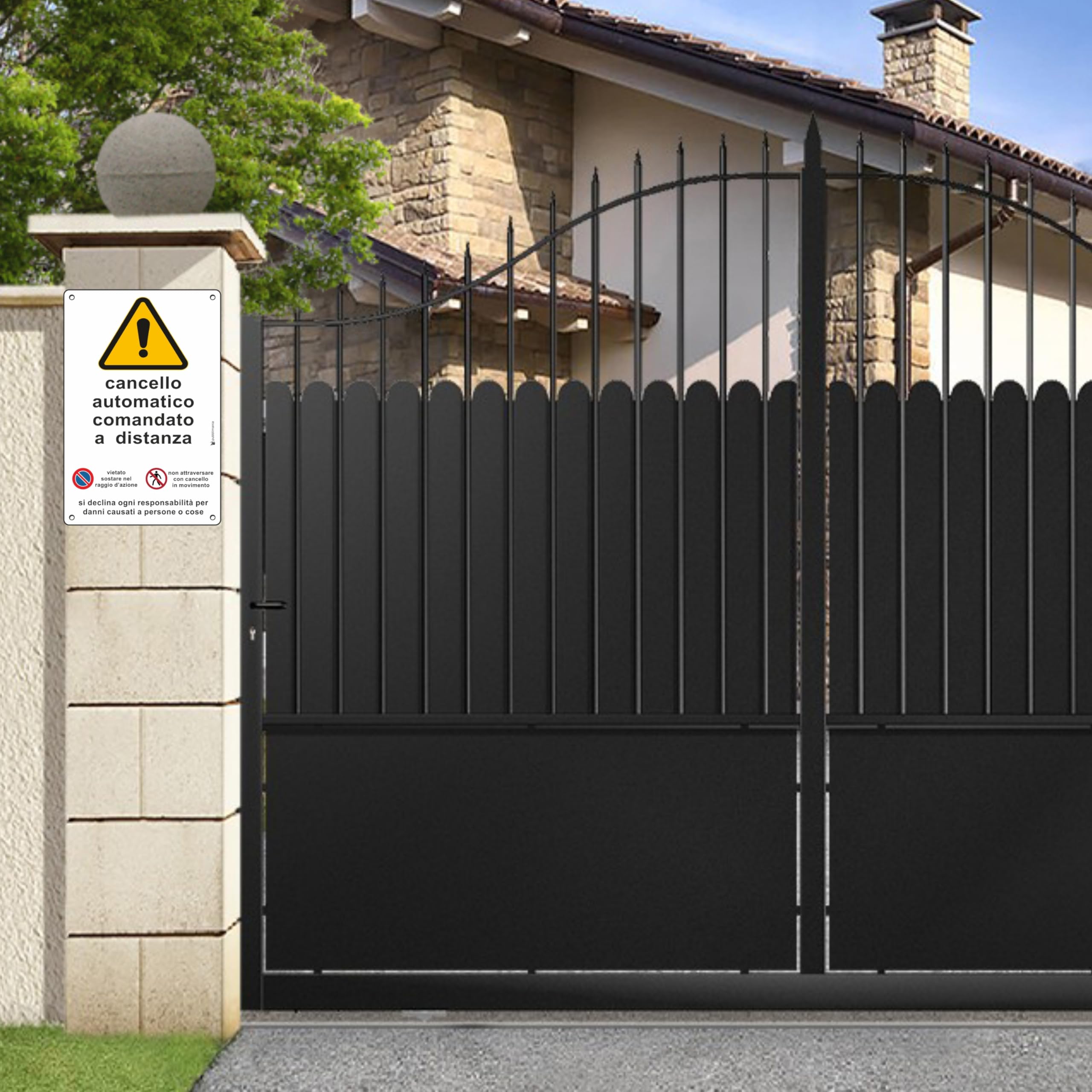 Cartello 'Cancello Automatico' In Alluminio 3mm - 20x30cm, Per Esterno/Interno, Made In Italy - Foto 7