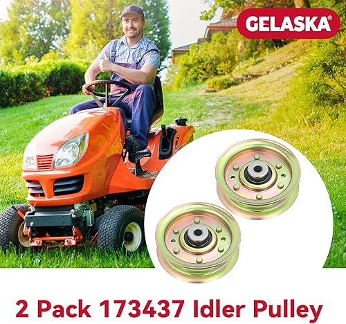 Miniatura 2 de GELASKA Paquete de 2 poleas 173437 que reemplazan a Craftsman 131494 Polea tensora 165888, Husqvarna 532173438, 532173437, 532165888, 597025001,