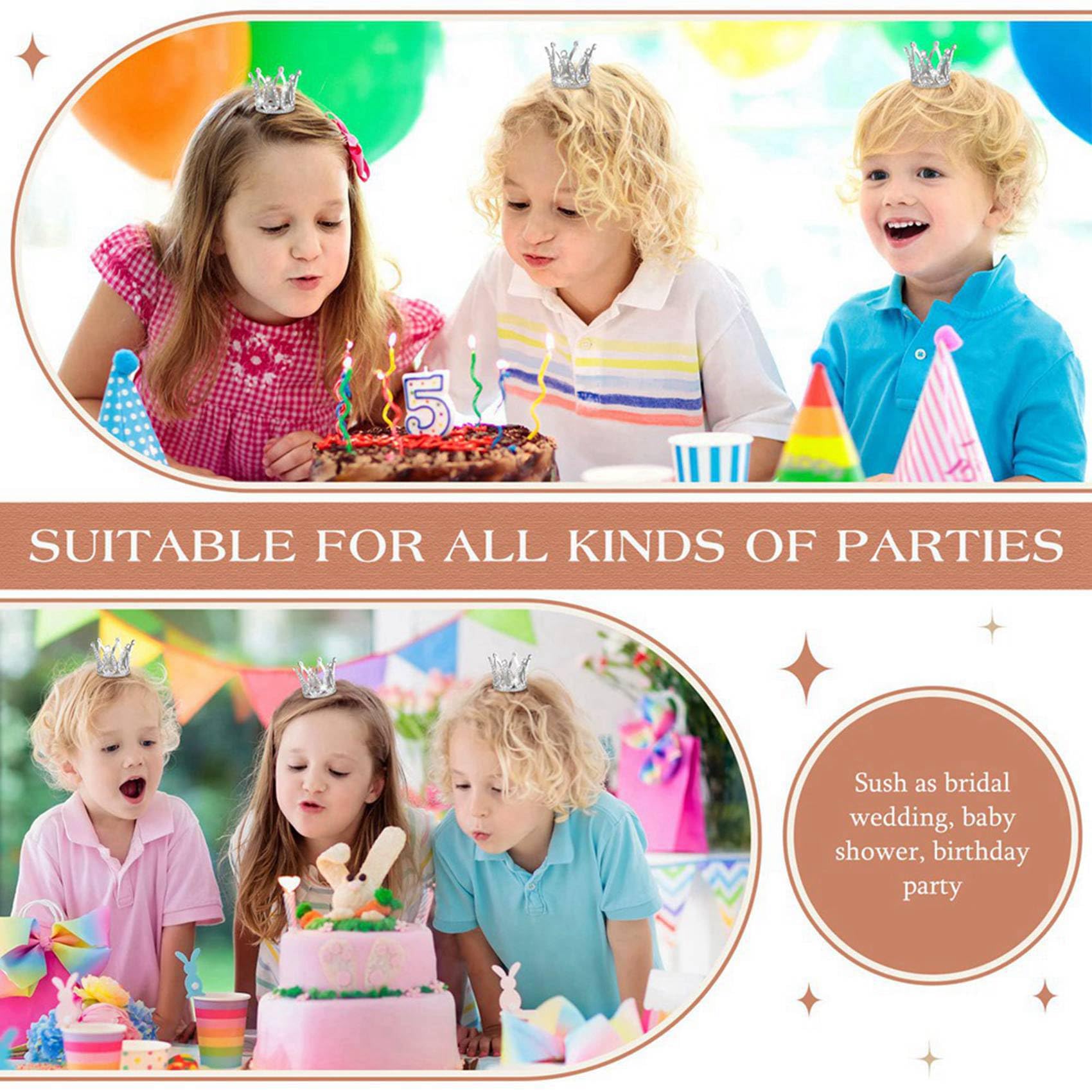60 Pezzi Torta Topper Mini Piccola Principessa Testa Torta Decorazione per Baby Shower Decor