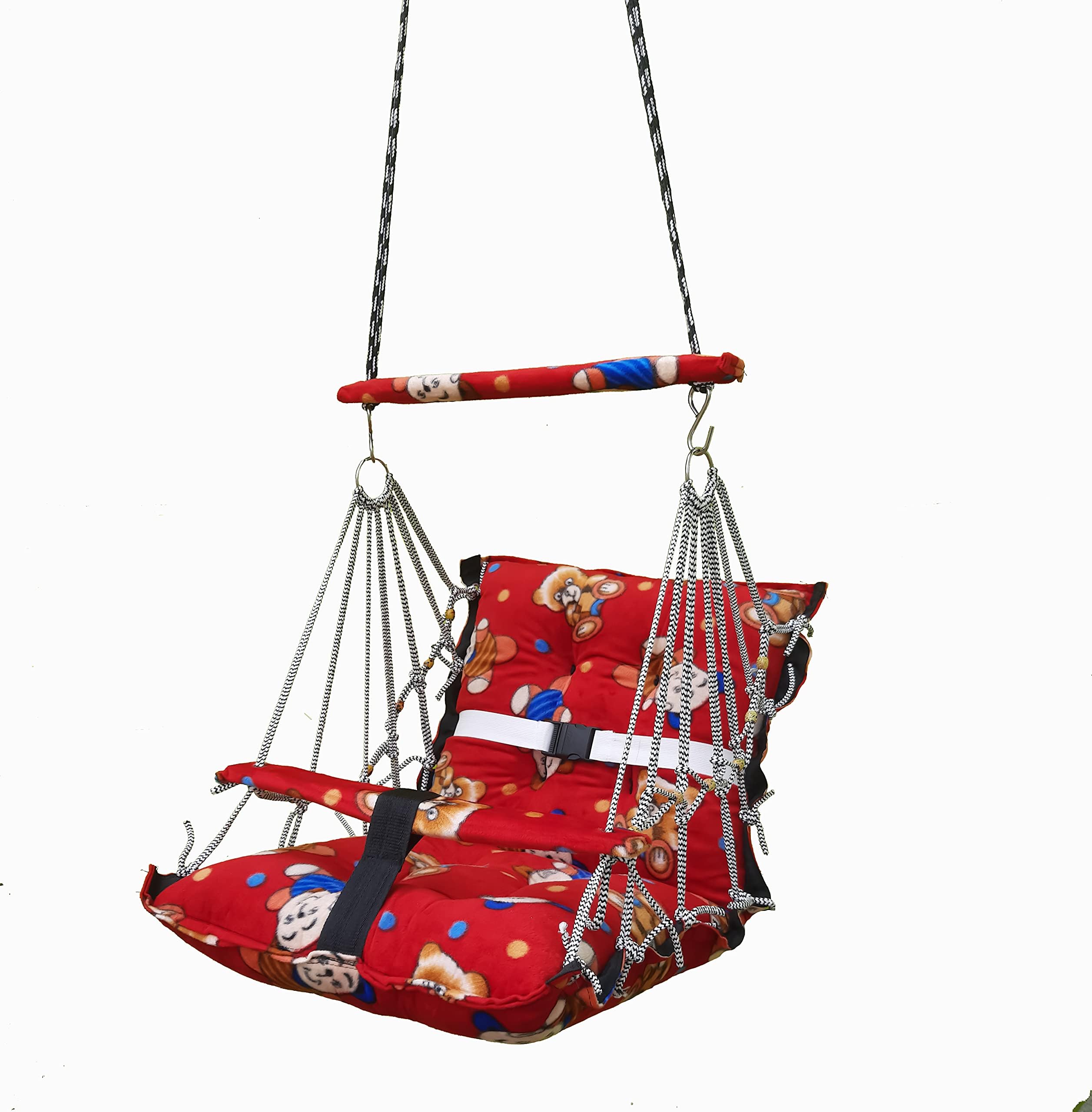 Anand_Corporation Comfortable Cotton Hanging Baby Swing Chair for Kids up to 15KG with Safety Belt (Maroon)-image-34