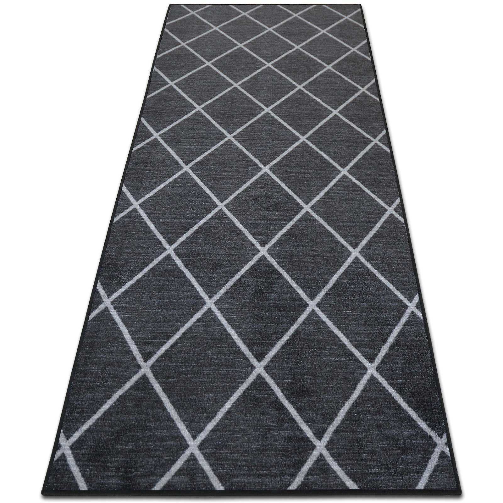 Floordirekt Tapijtloper Cosenza | Modern ruitdesign | Hoogwaardige afwerking | antislip gelrug | Verkrijgbaar in 5 kleuren en vele maten (80 x 200 cm, zwart