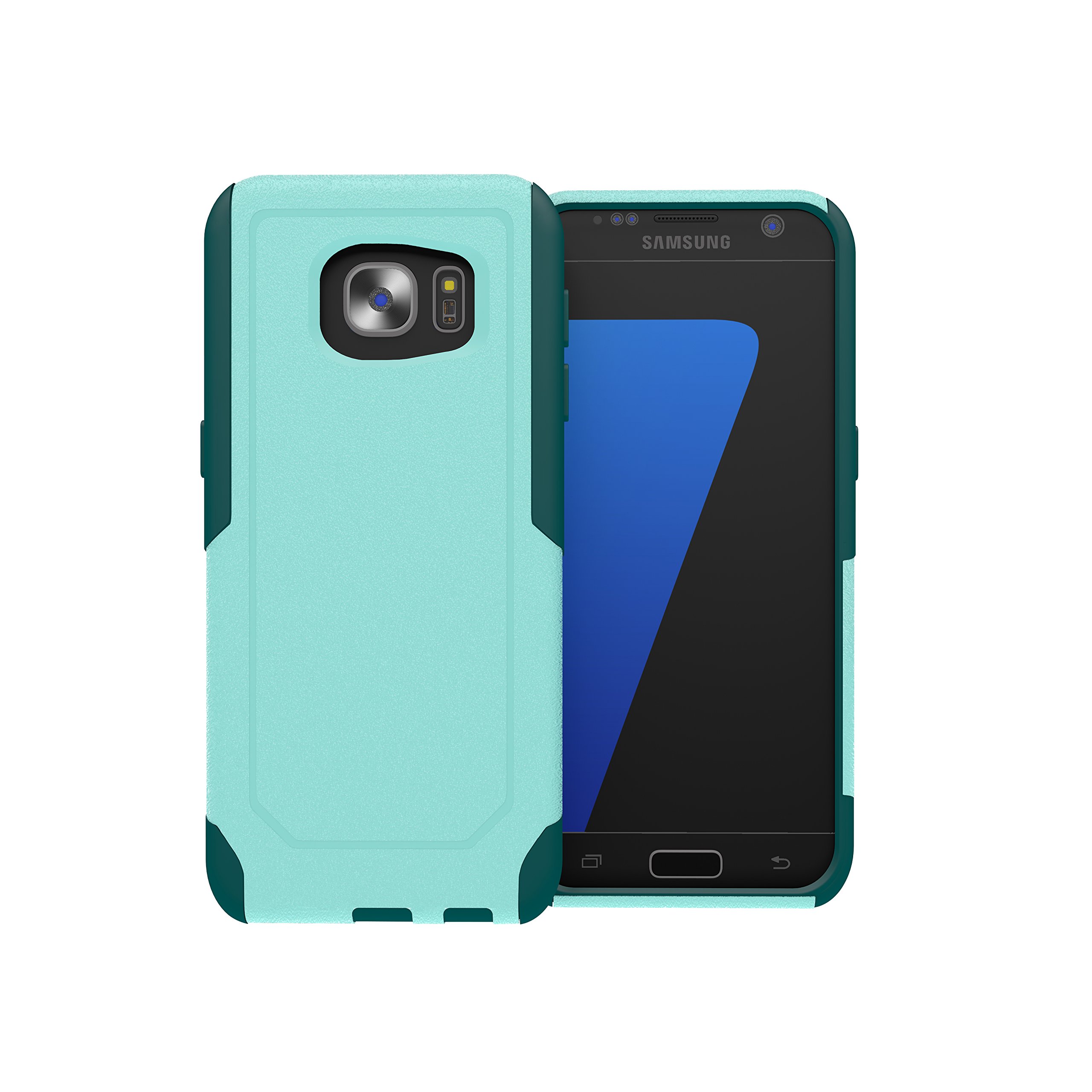 Galaxy S7 Edge Case, ToughBox® [Commute Series] [ Shockproof ] [ Slim ] [ Rugged ] [ Turquoise | White ] for Samsung Galaxy S7 Edge Case [Fits OtterBox Defender & Commuter Series Clip]
