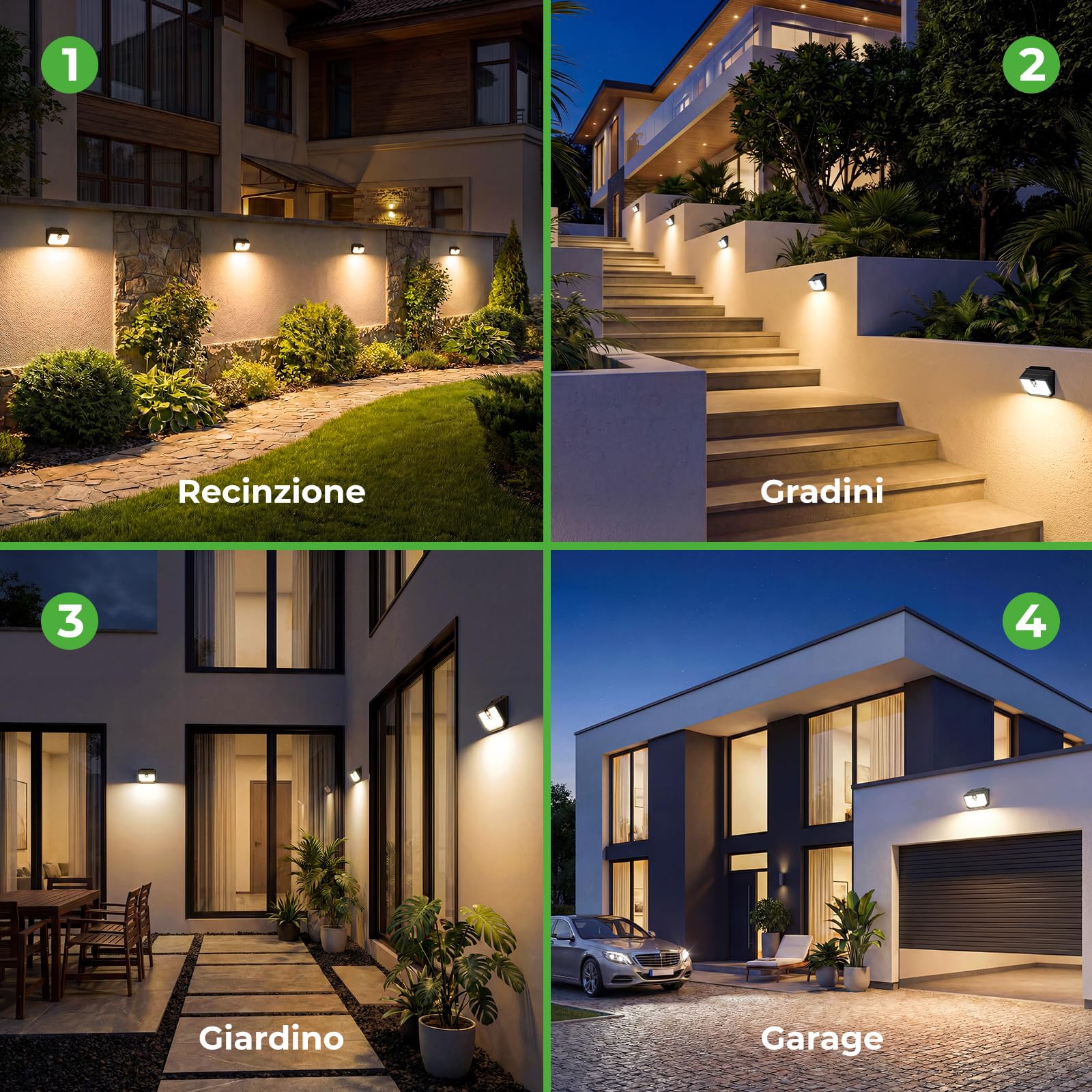 nipify Luz Solar Exterior[10 Paquete/3Modos],Focos Led Exterior Solar Con Sensor de Movimiento, IP65 Impermeable Lampara LED Solar, Luces Solar Exterior para Jardín, Caminos, Patio，Blanco Cálido