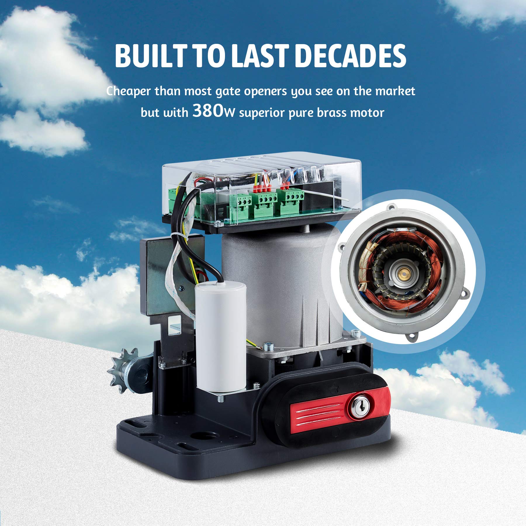 Buy COZ 1800 lb Automatic Sliding Gate Opener with 2 Remote Controls