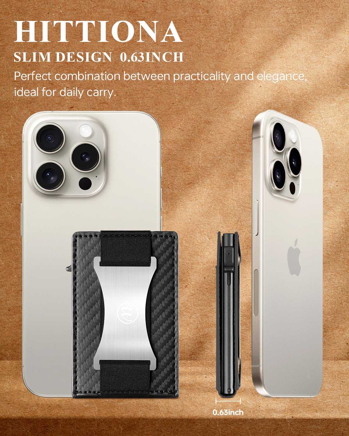 Wallet for Men with Money Clip, Slim Minimalist Metal RFID Blocking Wallets for Men, Pop Up Aluminum Case, 10 Credit Card Capacity, Front Pocket, Cash Slot, Leather