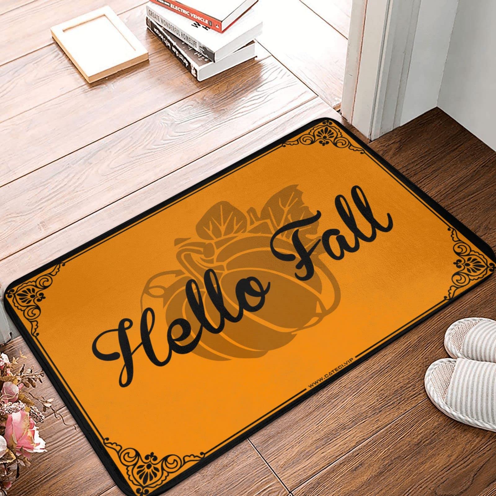 Paillasson d'automne Hello Fall grand tapis de porte entrée 65 x 90 cm