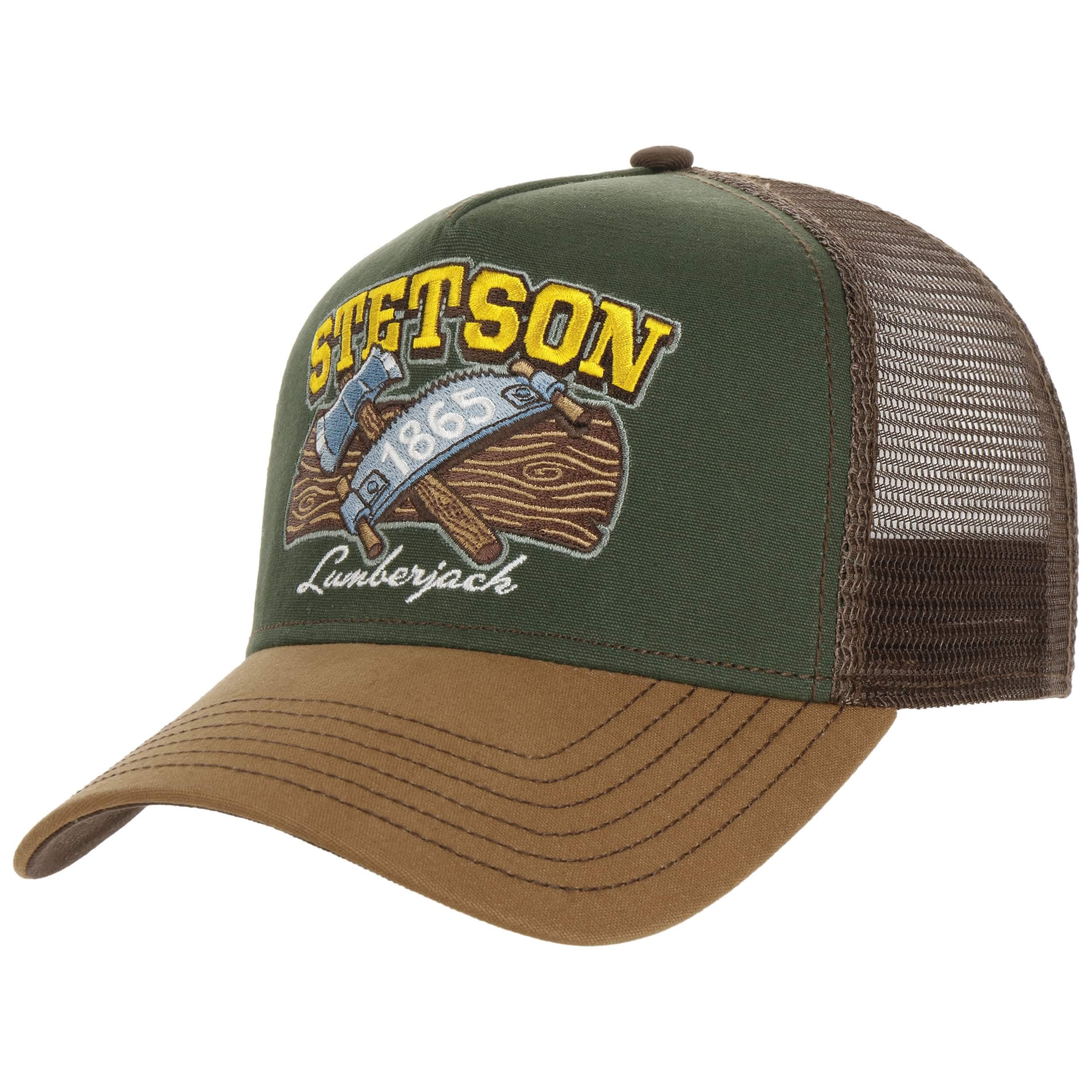 STETSON Lumberjack Trucker Cap Mesh Snapback Cotton Unisex Summer Winter