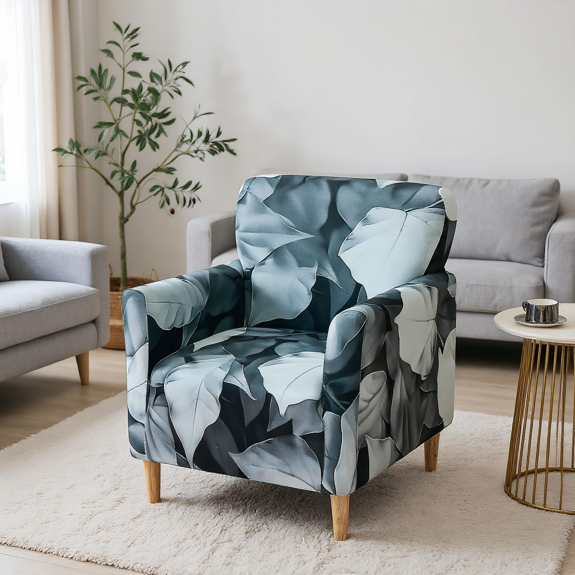 LiveGo Stretch Banquet Armchair Slipcover, Knit Chair Covers with Arms