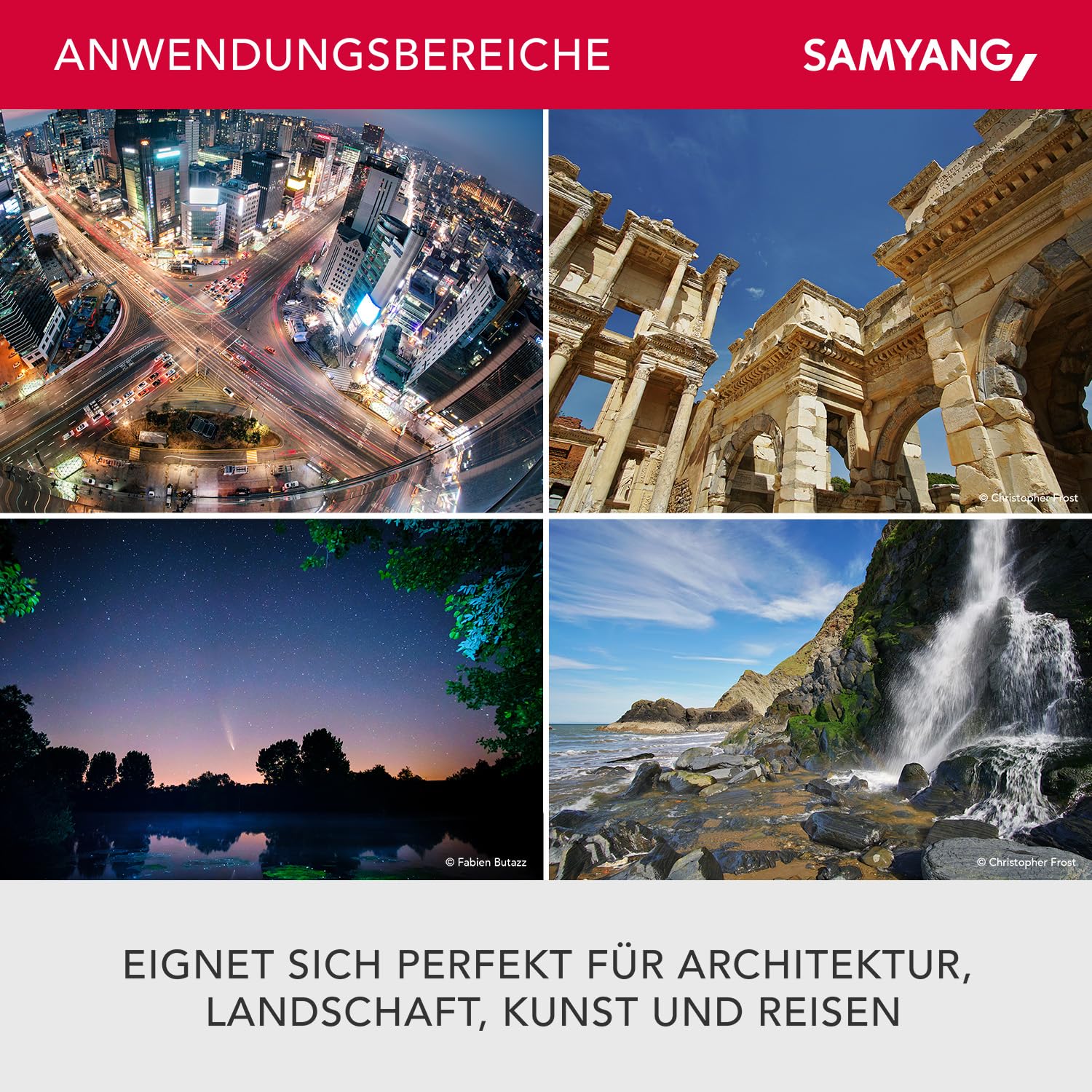 Samyang 12mm F2.0 APS-C Fuji X schwarz - Weitwinkel Festbrennweite Objektiv für Fuji X, manueller Fokus, für Kamera X-T4, X-T30, X-T30 II, X-T200, X-Pro3, X-A7, X-A5, X-T100, X-T3, X-E3