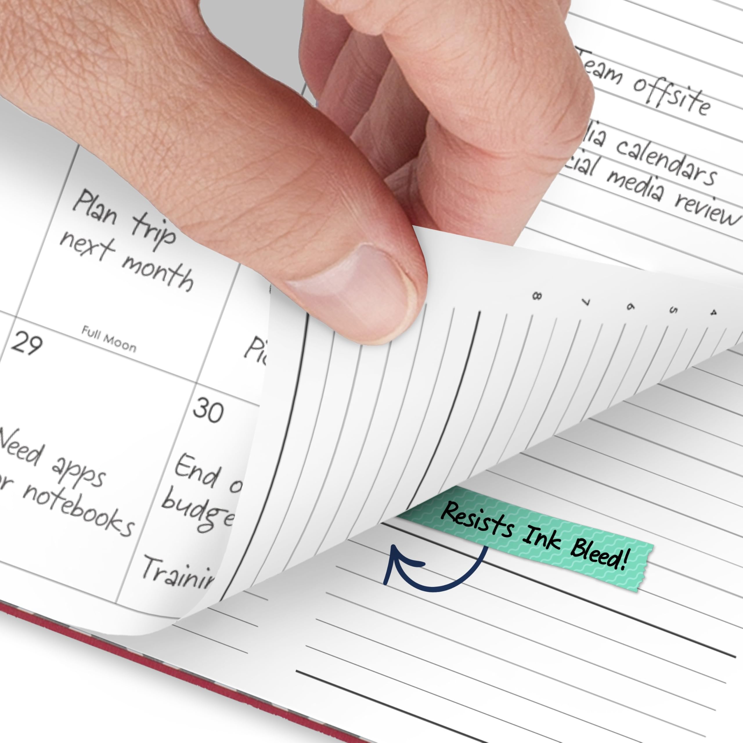 AT-A-GLANCE Agenda 2027, giornaliera e mensile, 17,8 x 22,2 cm, copertina rigida, motivo: armonia, colore: bacca (6099-806-59-27)