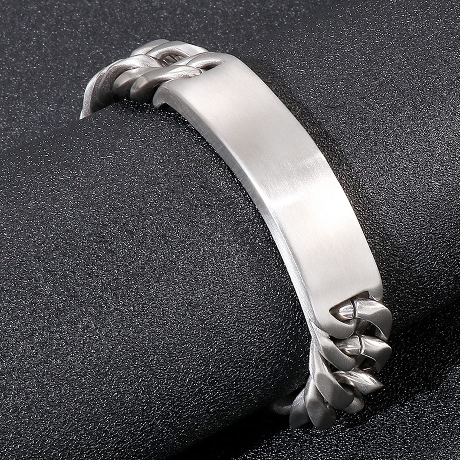 Sandige Oberfläche Bracenet Armband Herren Silber als Geburtstagsgeschenke 220x18mm