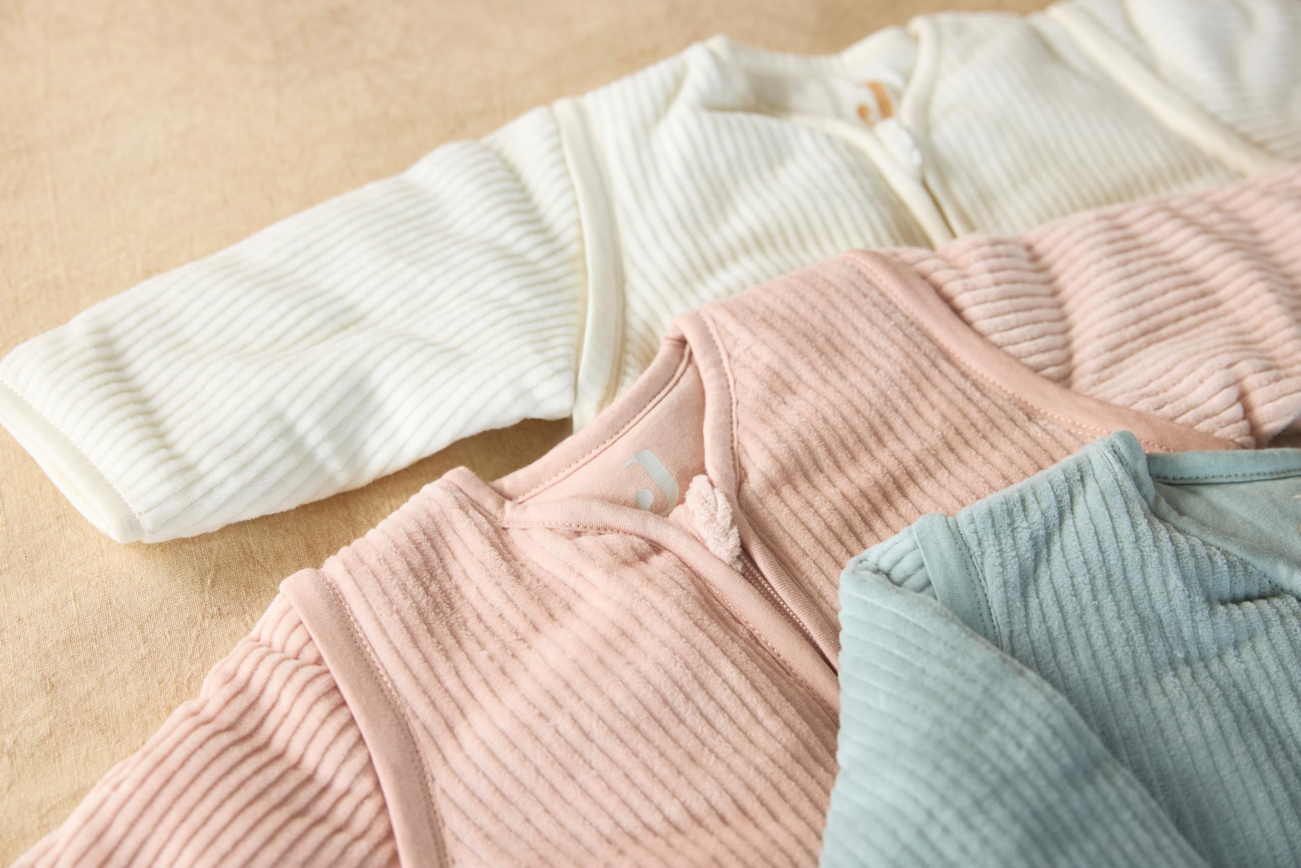 Jollein Schlafsack Baby Rund - Velvet Rib, Wild Rose - 70 cm - Baumwolle, Polyester - 2.0 bis 3.0 TOG - Abnehmbare Ärmel - Oeko-TEX Zertifiziert - Baby Schlafsack