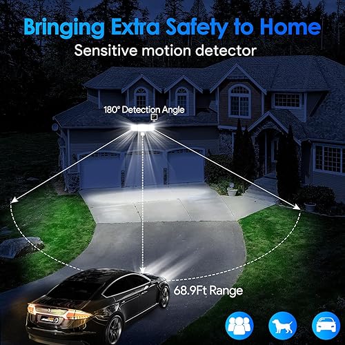 Miniatura 2 de Energetic - Luces solares para exteriores, 1800 lm, 192 luces LED de seguridad con sensor de movimiento con control remoto, reflector impermeable