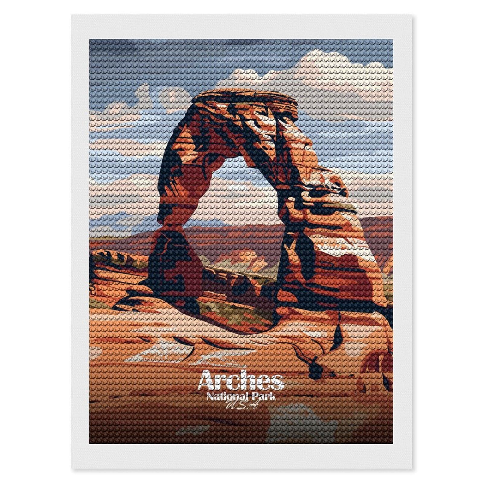 Junmoney Arches National Park Travel (2) Diamond Painting Canvas Set 12"x16", with Tool Kit, Easy to Enjoy, Home Wall Decor, Thoughtful Handmade Gift