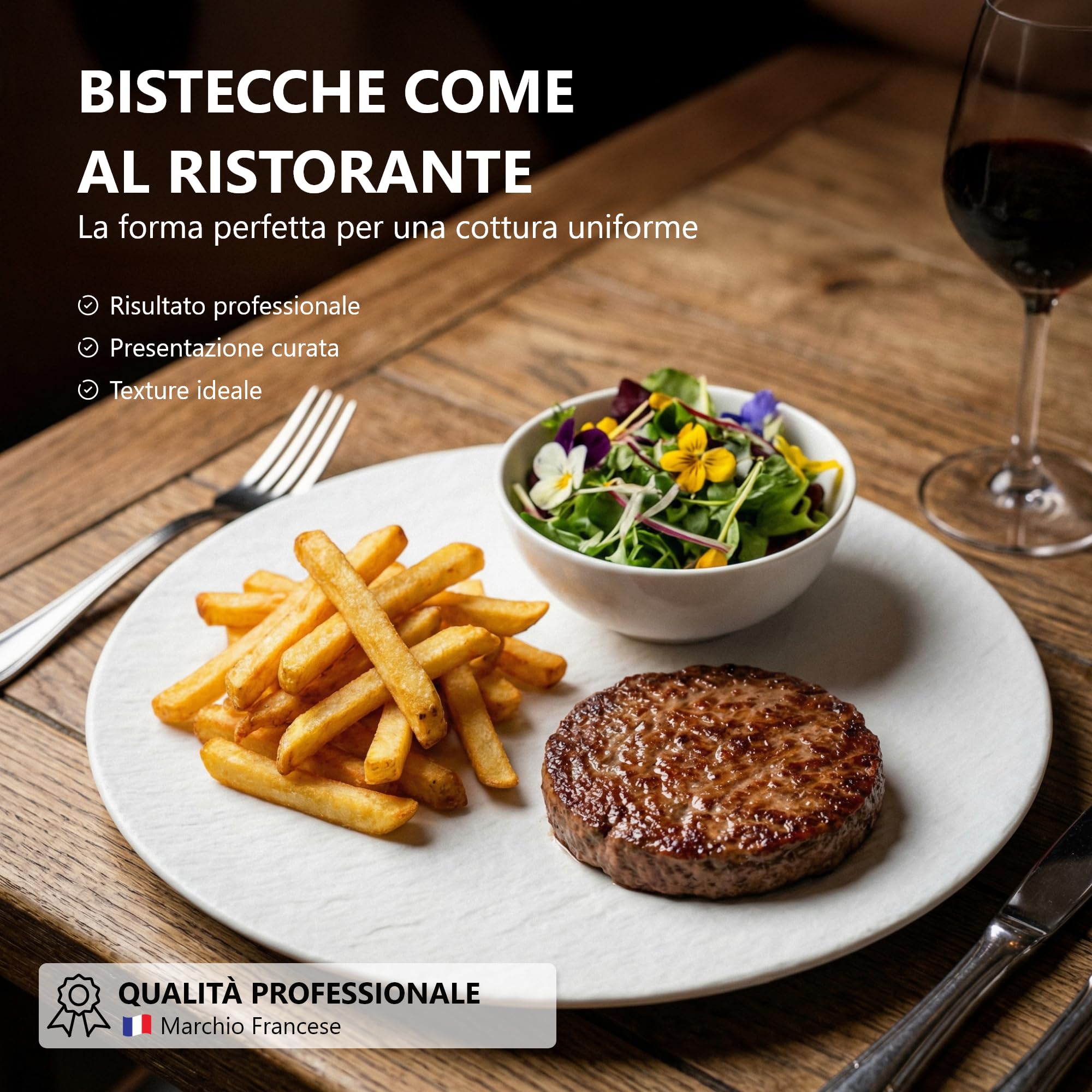 La Bonne Graine - Pressa per amburger/bistecche - Ovale - Acciaio Inossidabile - Manuale - Cucina - Macelleria - 36 x 9 x 10,5 cm